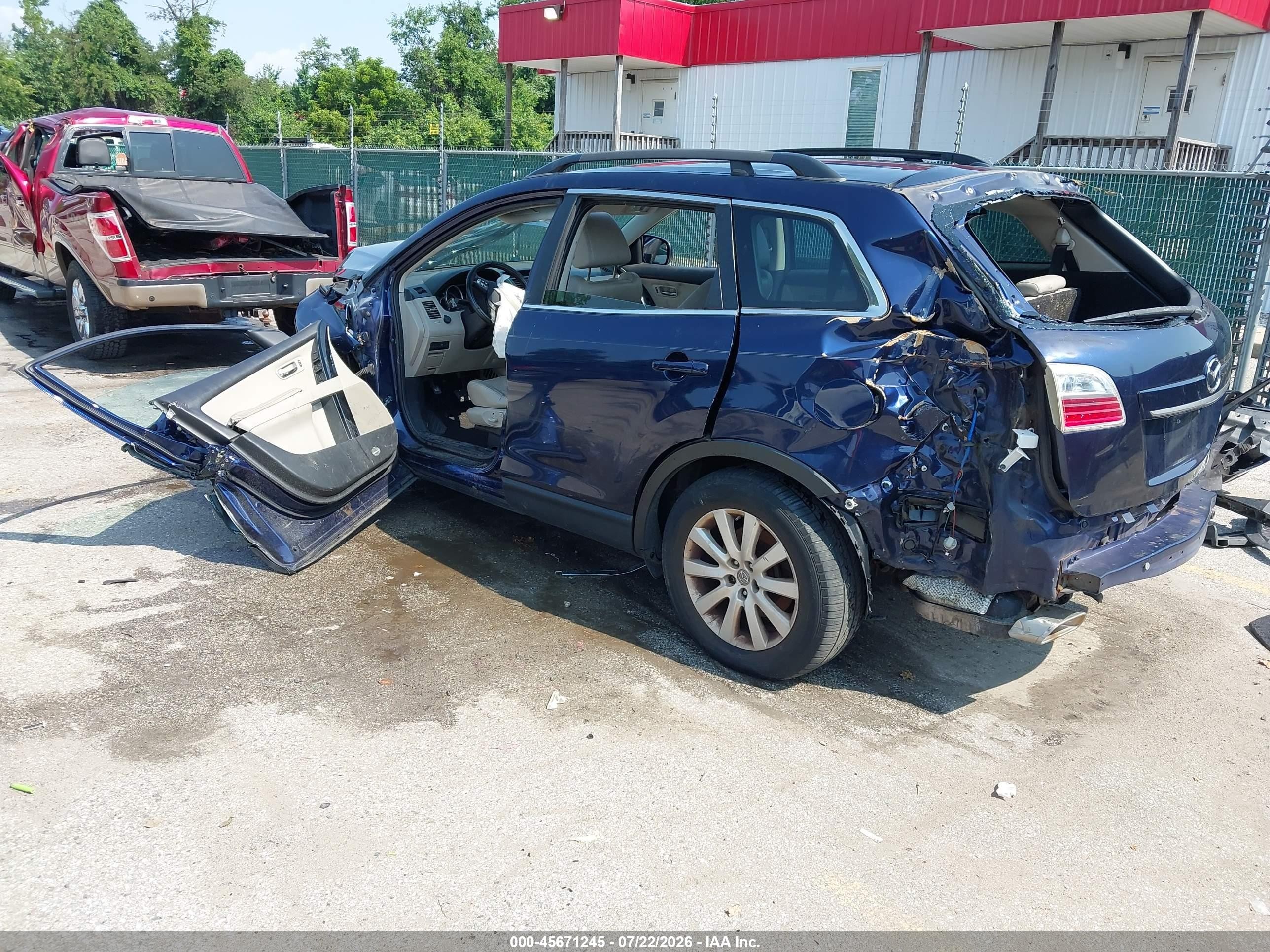 2010 Mazda Cx-9 Touring Blue vin: JM3TB3MV0A0231830