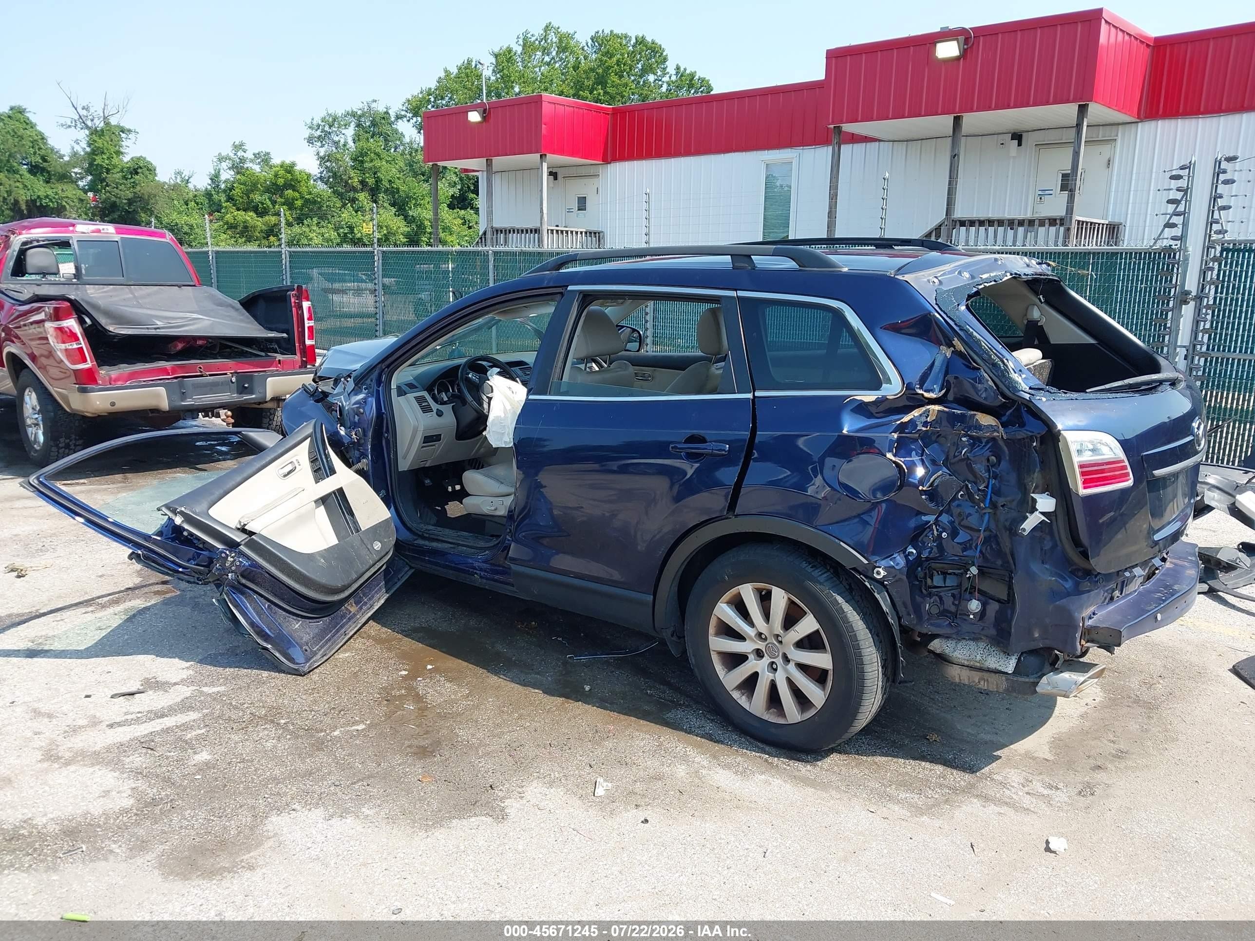 2010 Mazda Cx-9 Touring Blue vin: JM3TB3MV0A0231830