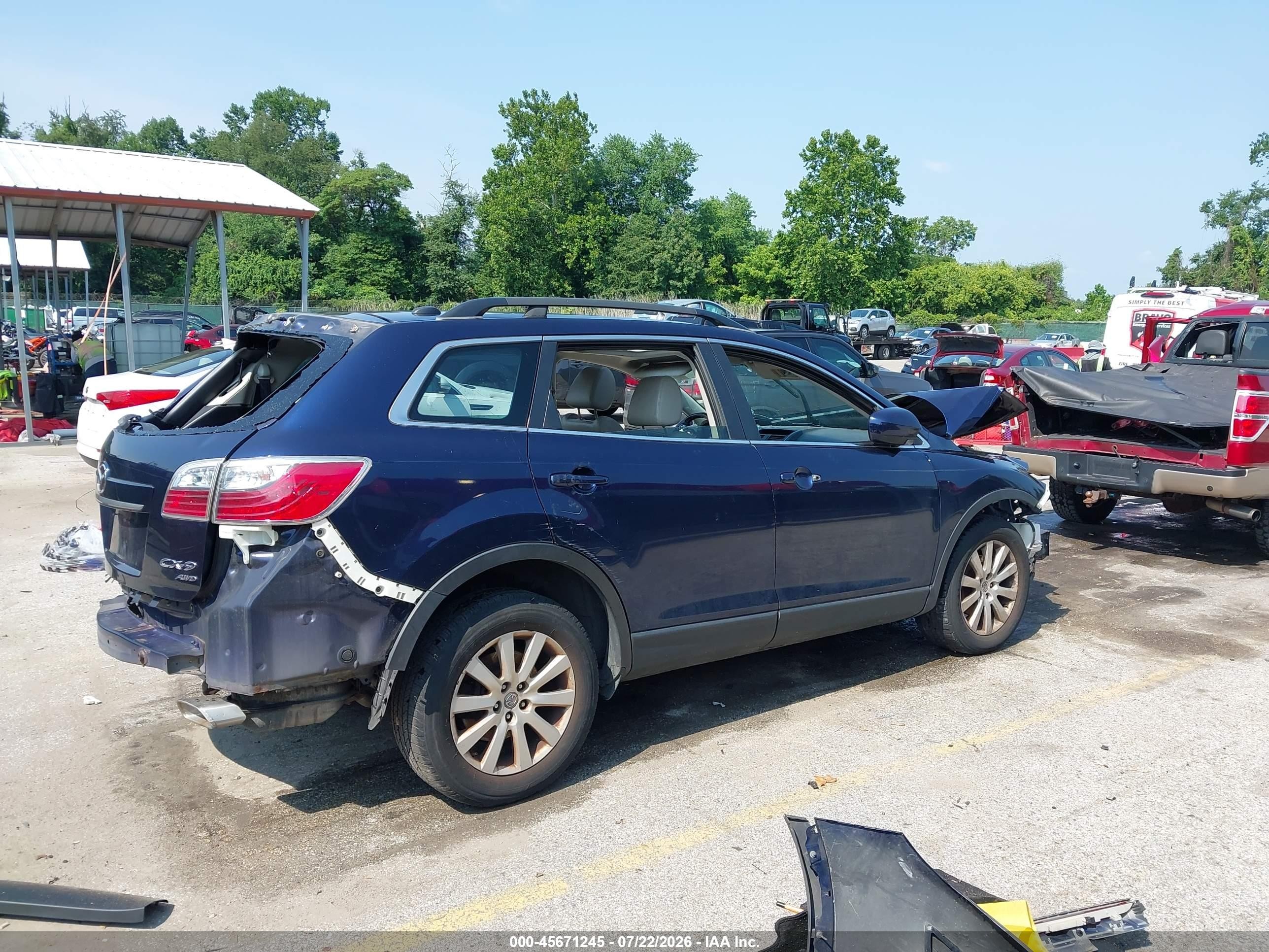 2010 Mazda Cx-9 Touring Blue vin: JM3TB3MV0A0231830