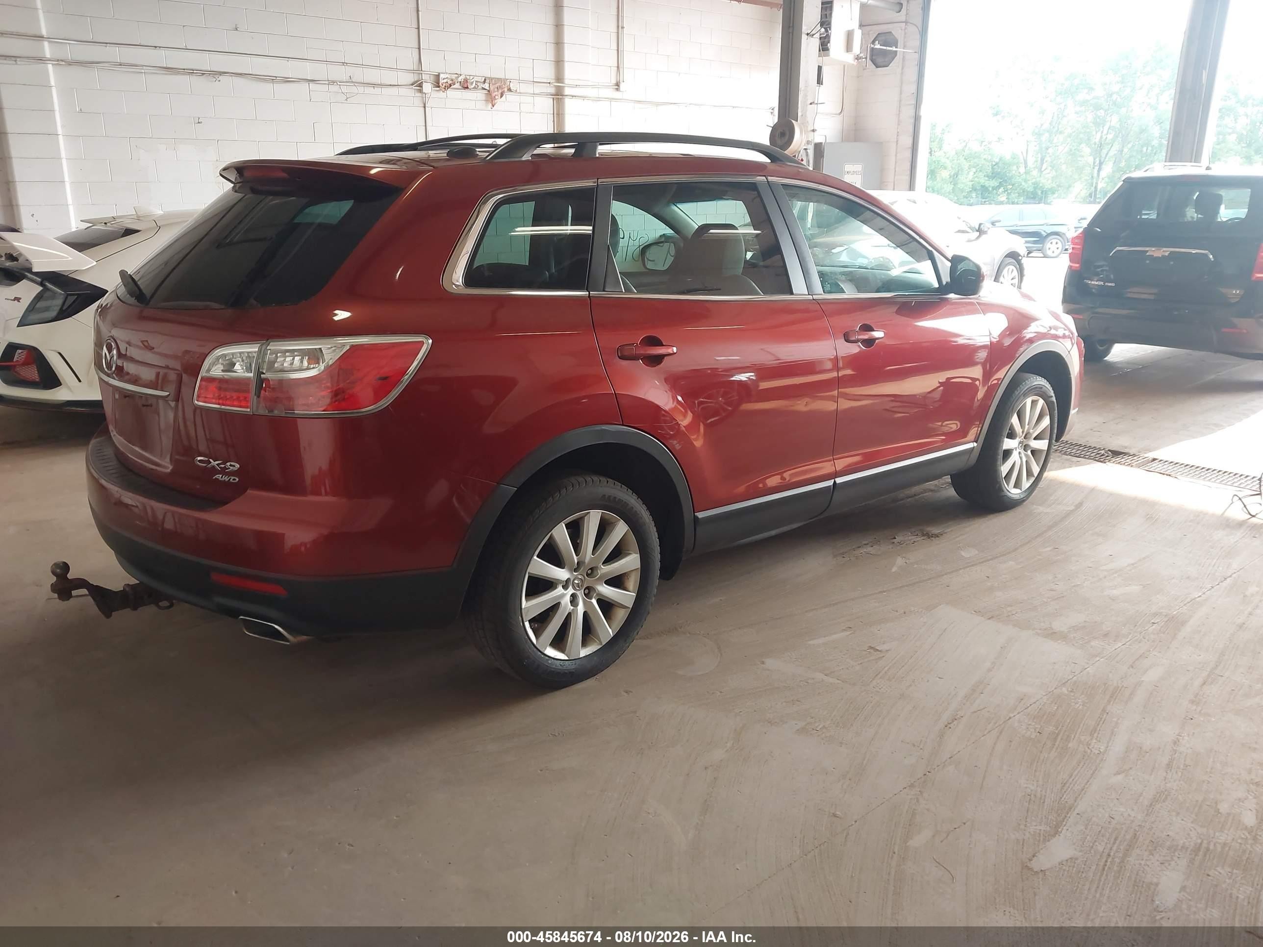 2010 Mazda Cx-9 Touring Red vin: JM3TB3MV1A0224496