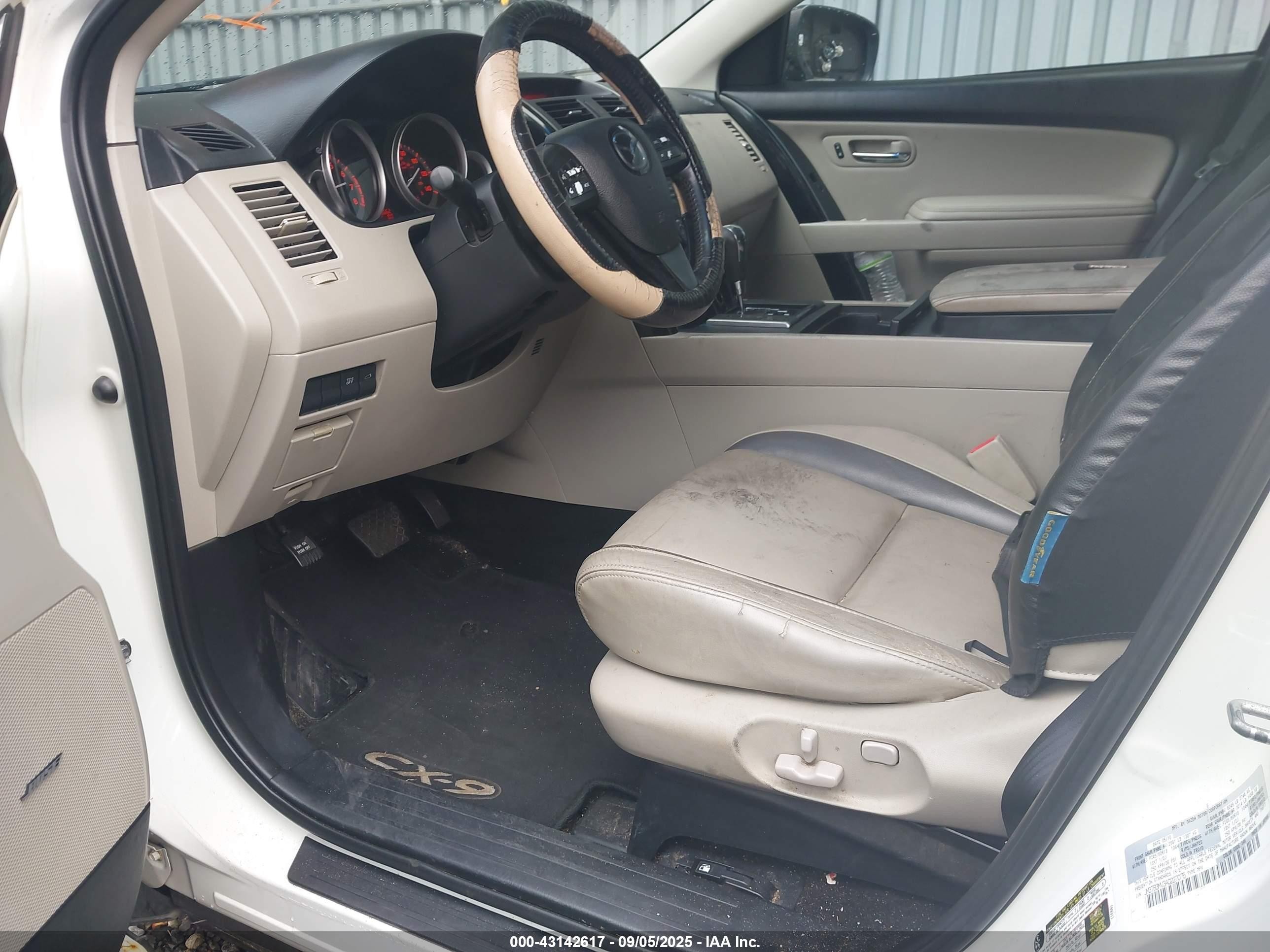 2010 Mazda Cx-9 Touring White vin: JM3TB3MV3A0227075