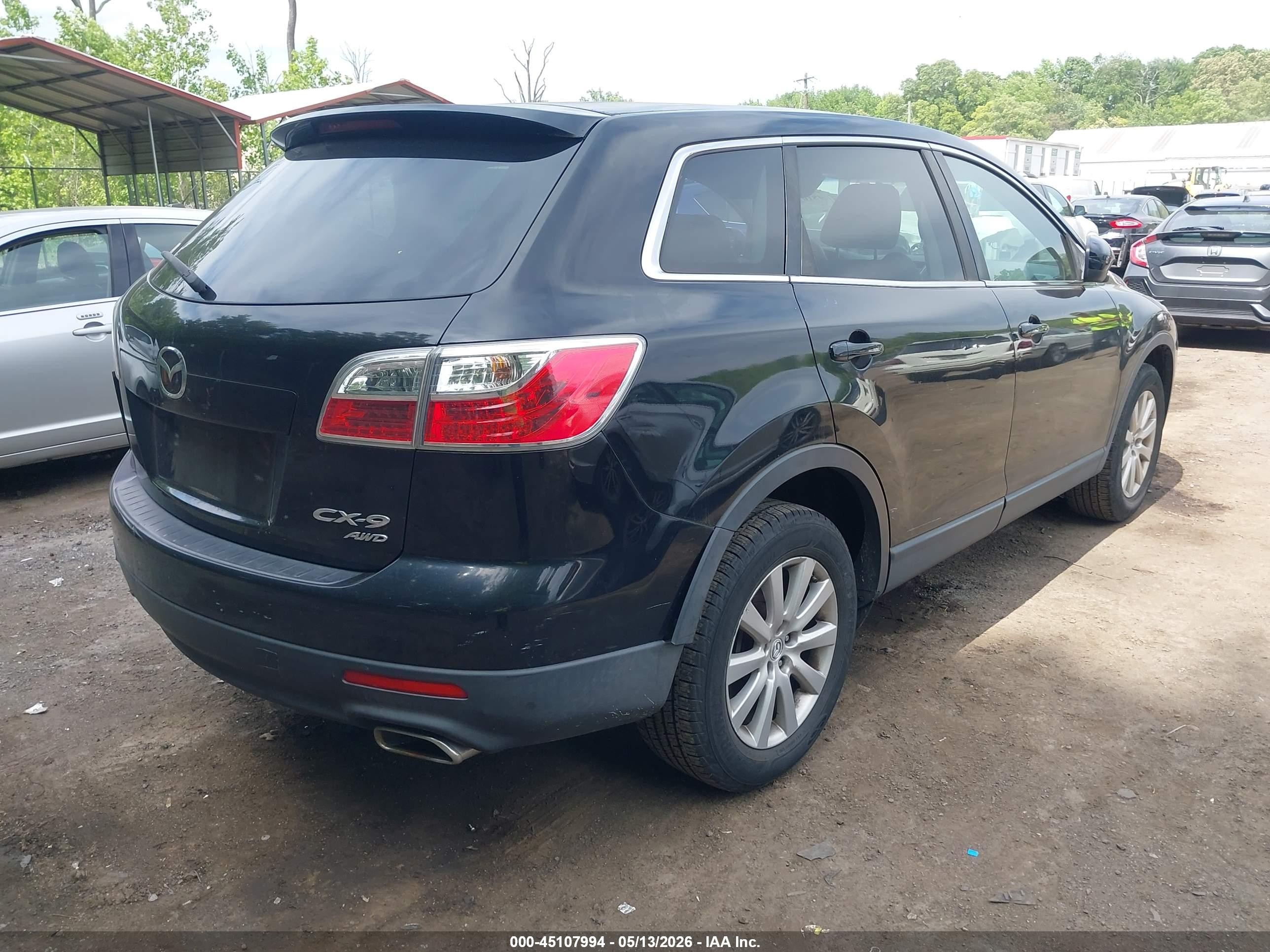 2010 Mazda Cx-9 Touring Black vin: JM3TB3MV4A0200127