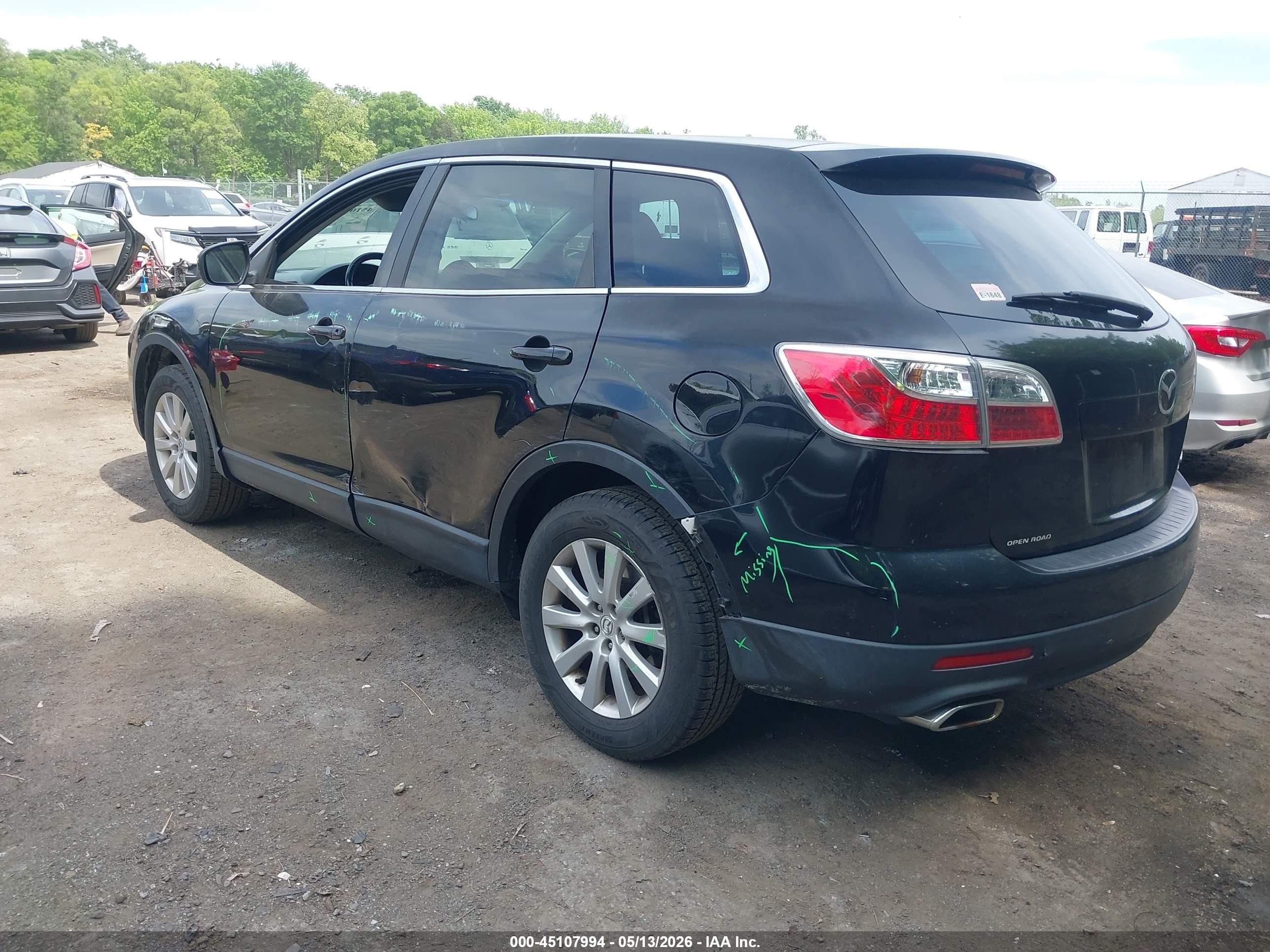 2010 Mazda Cx-9 Touring Black vin: JM3TB3MV4A0200127