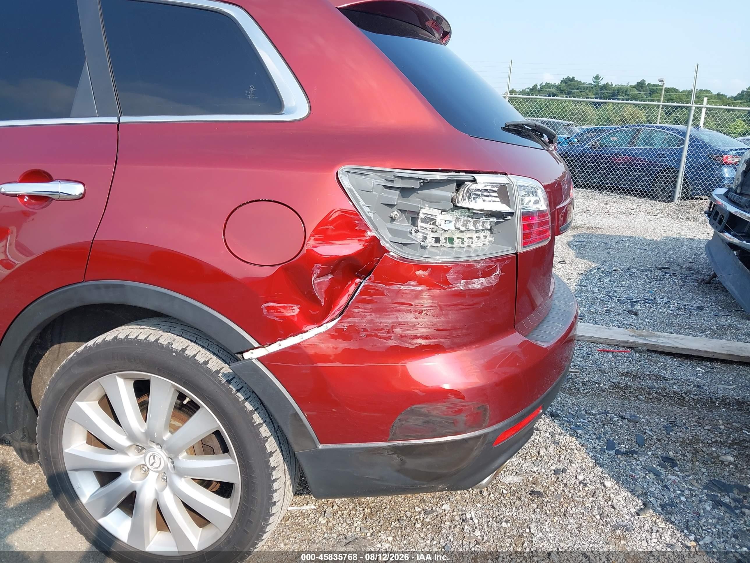 2010 Mazda Cx-9 Grand Touring Red vin: JM3TB3MV4A0232642