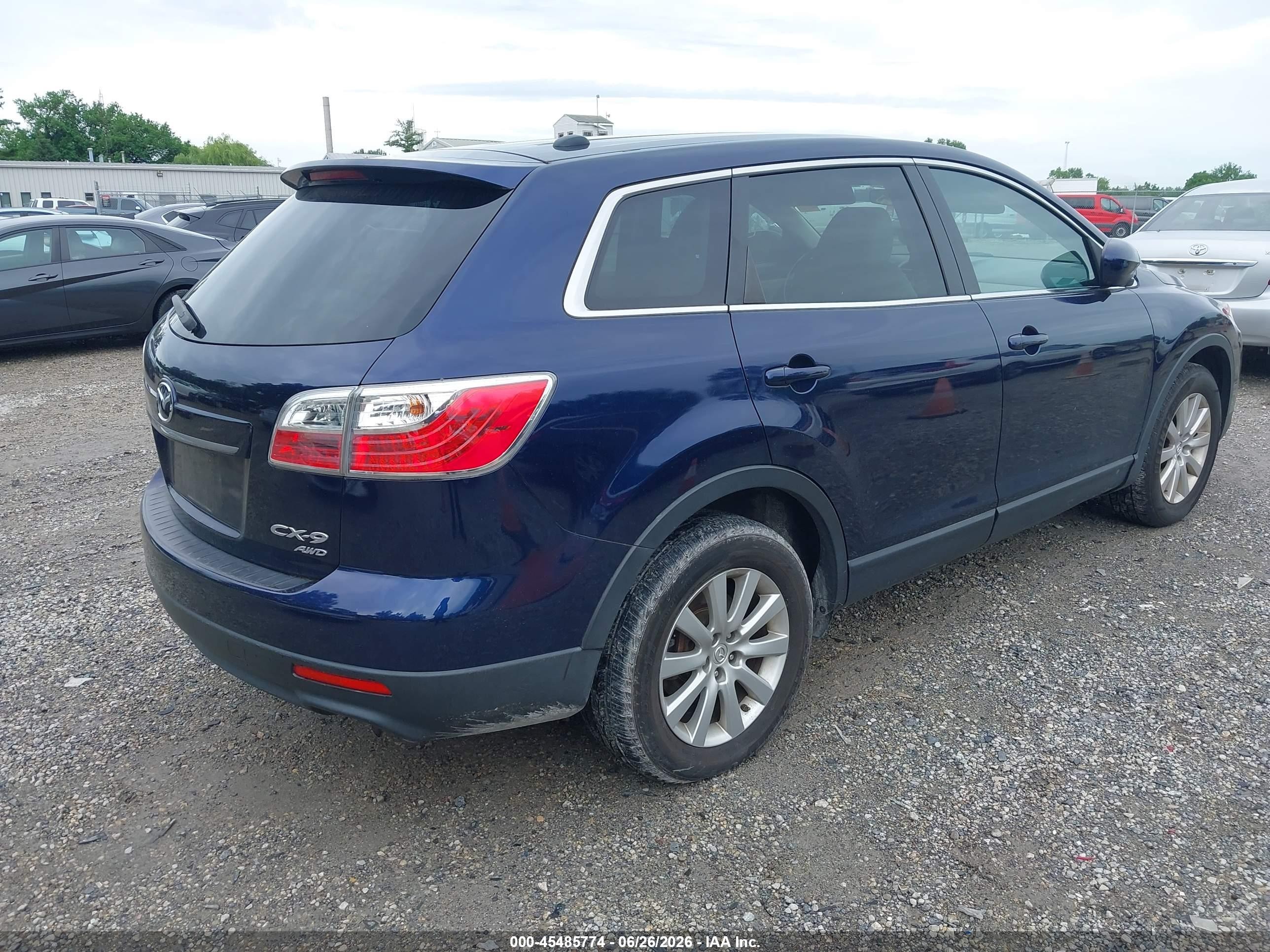 2010 Mazda Cx-9 Touring Blue vin: JM3TB3MV6A0237812