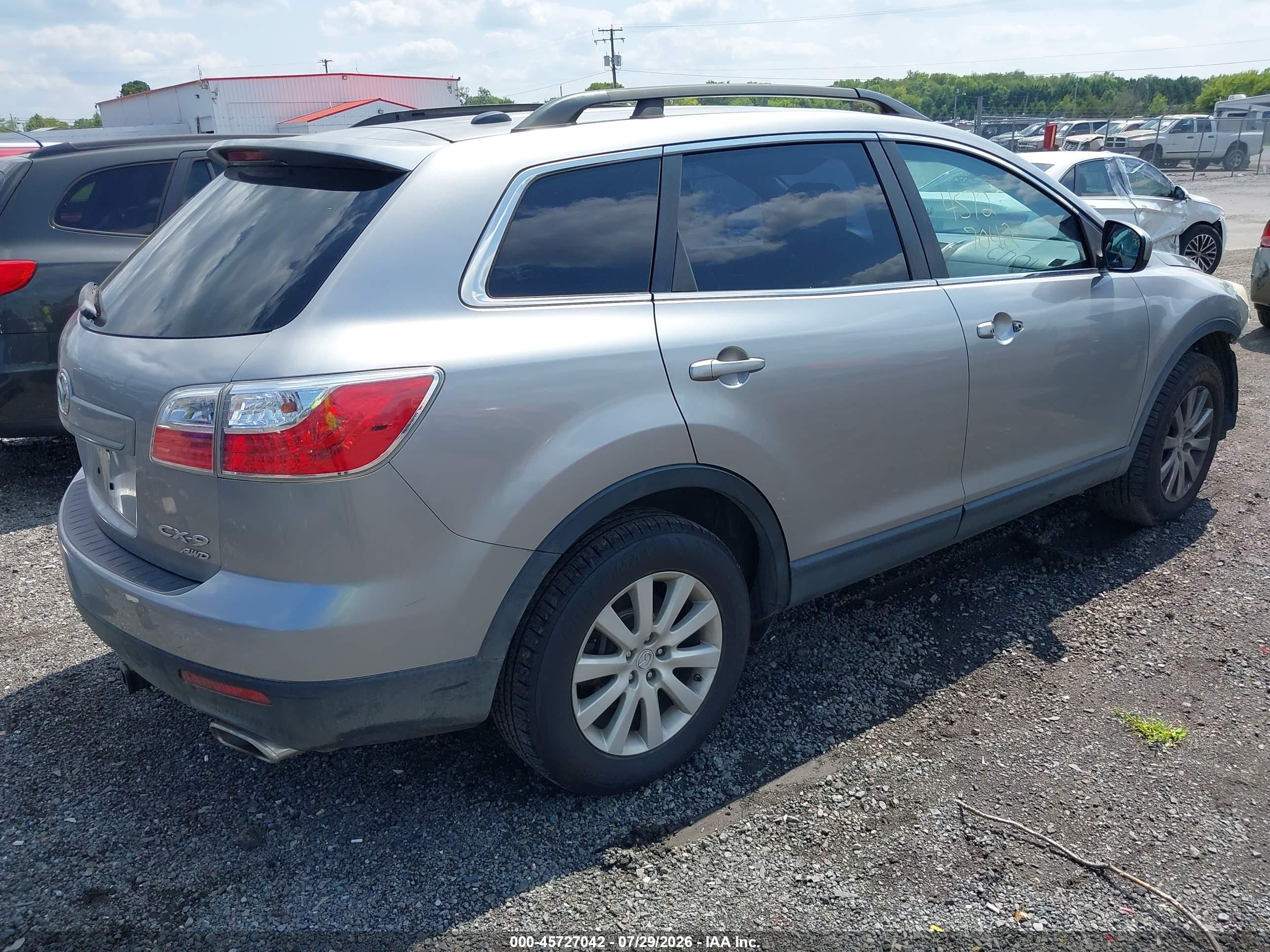 2010 Mazda Cx-9 Touring Silver vin: JM3TB3MVXA0214789