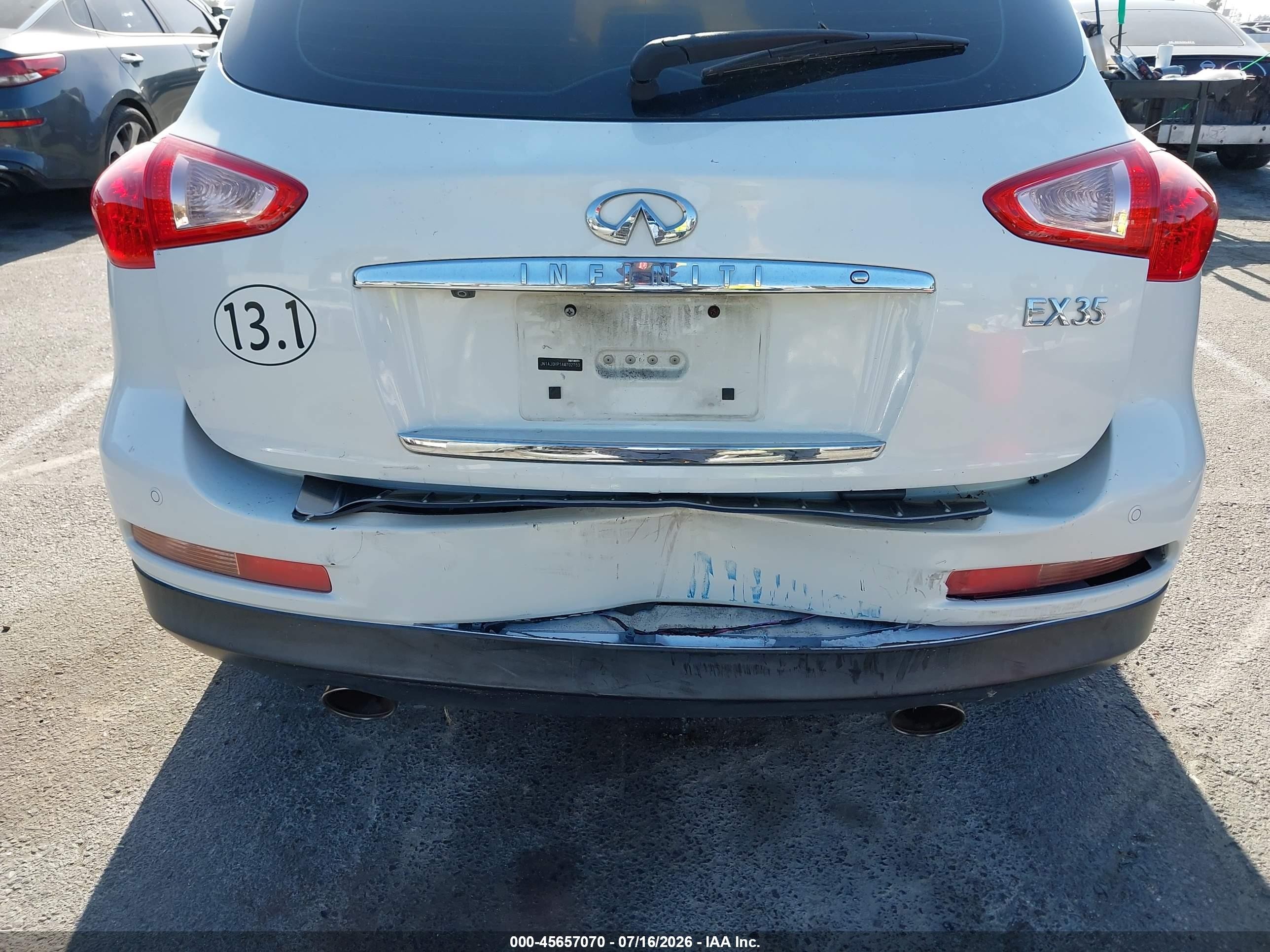2010 Infiniti Ex35 Journey Белый vin: JN1AJ0HP1AM702750