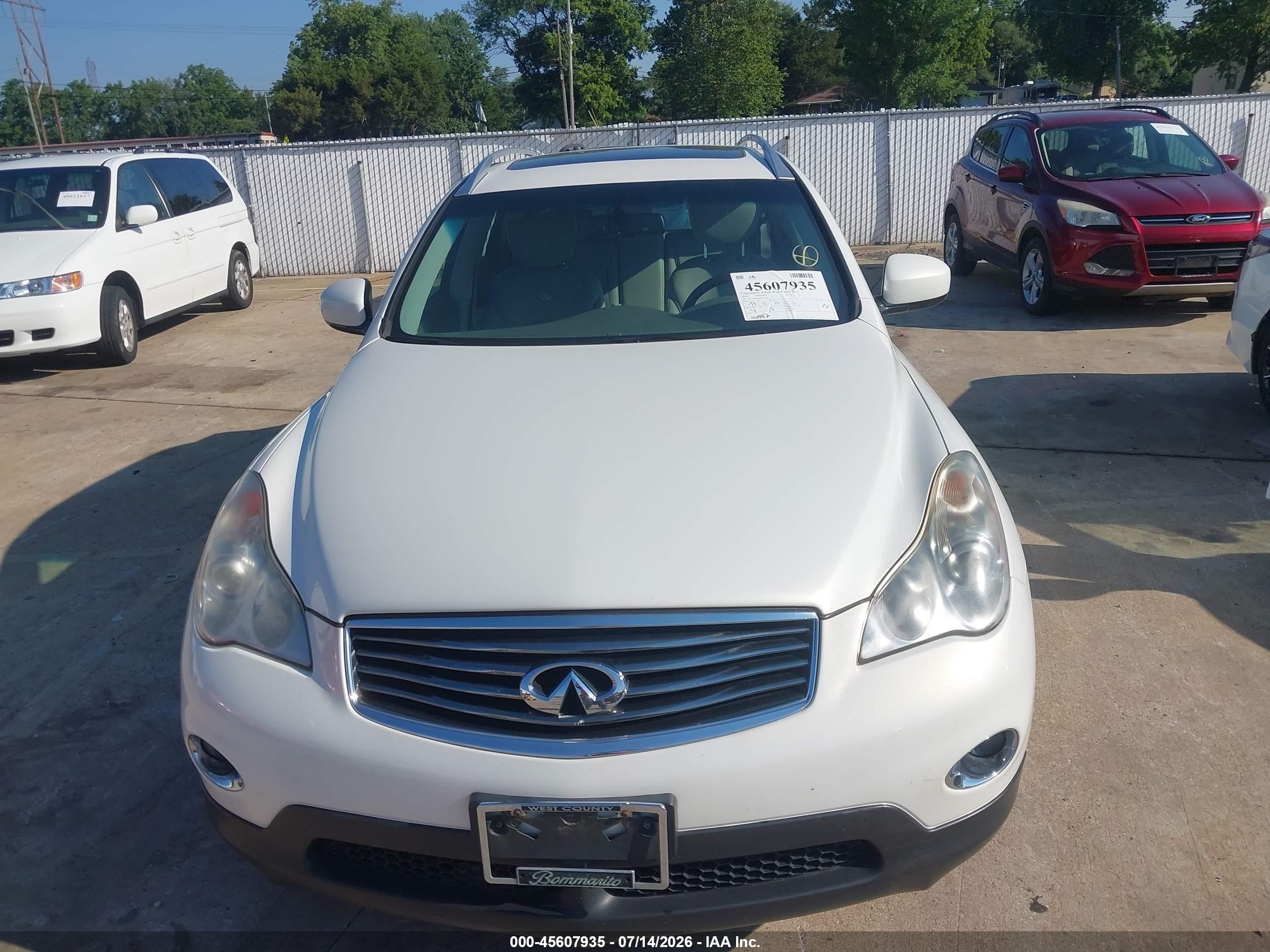 2010 Infiniti Ex35 Journey Белый vin: JN1AJ0HR8AM755026