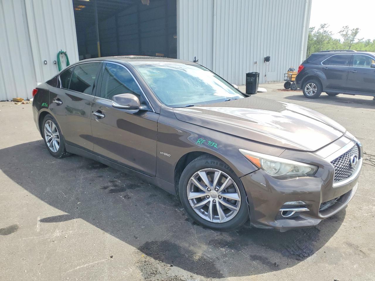 2014 Infiniti Q50 Hybrid Premium Brown vin: JN1AV7AP0EM691379
