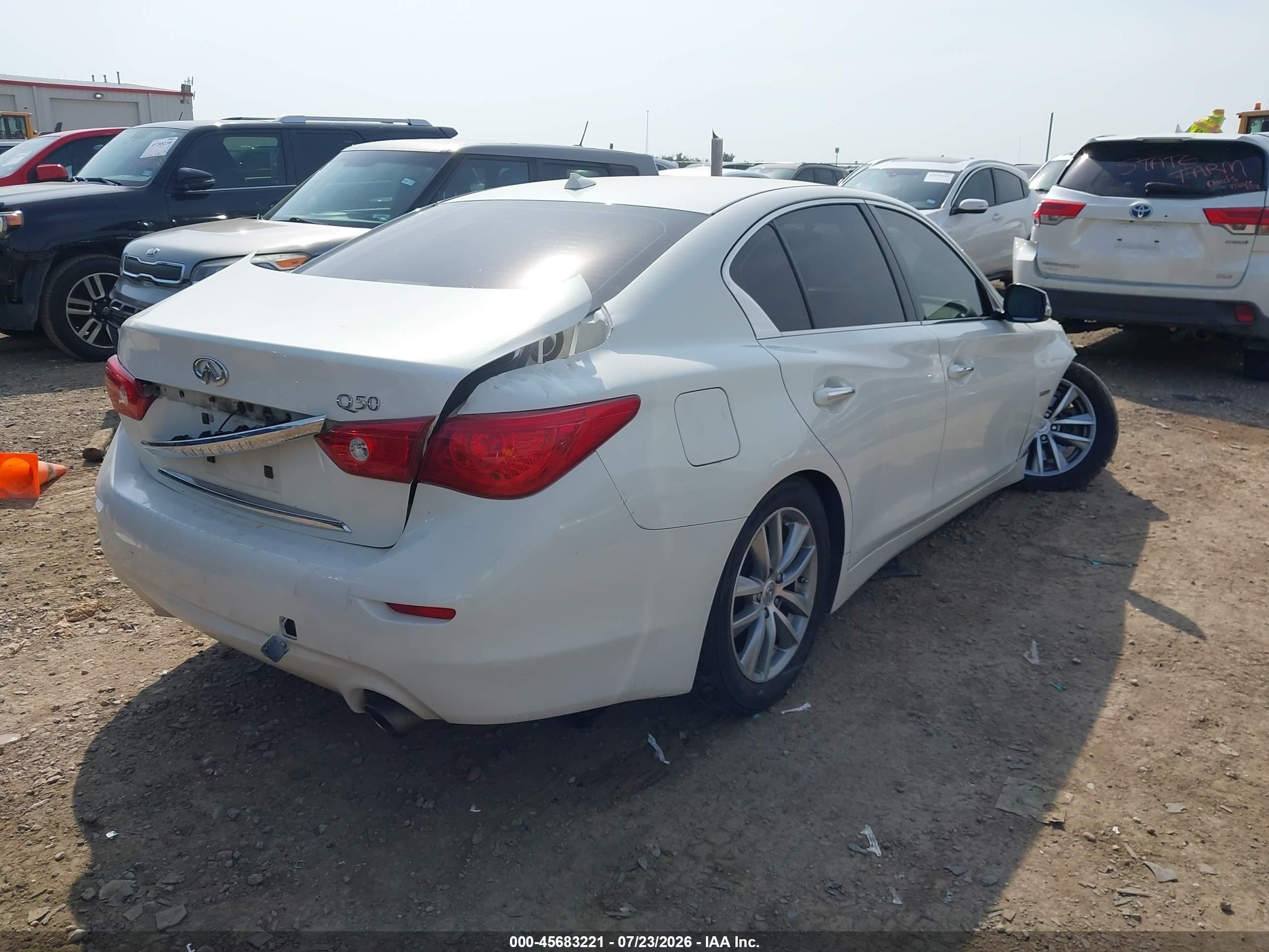 2014 Infiniti Q50 Hybrid Premium Белый vin: JN1AV7AP2EM691559