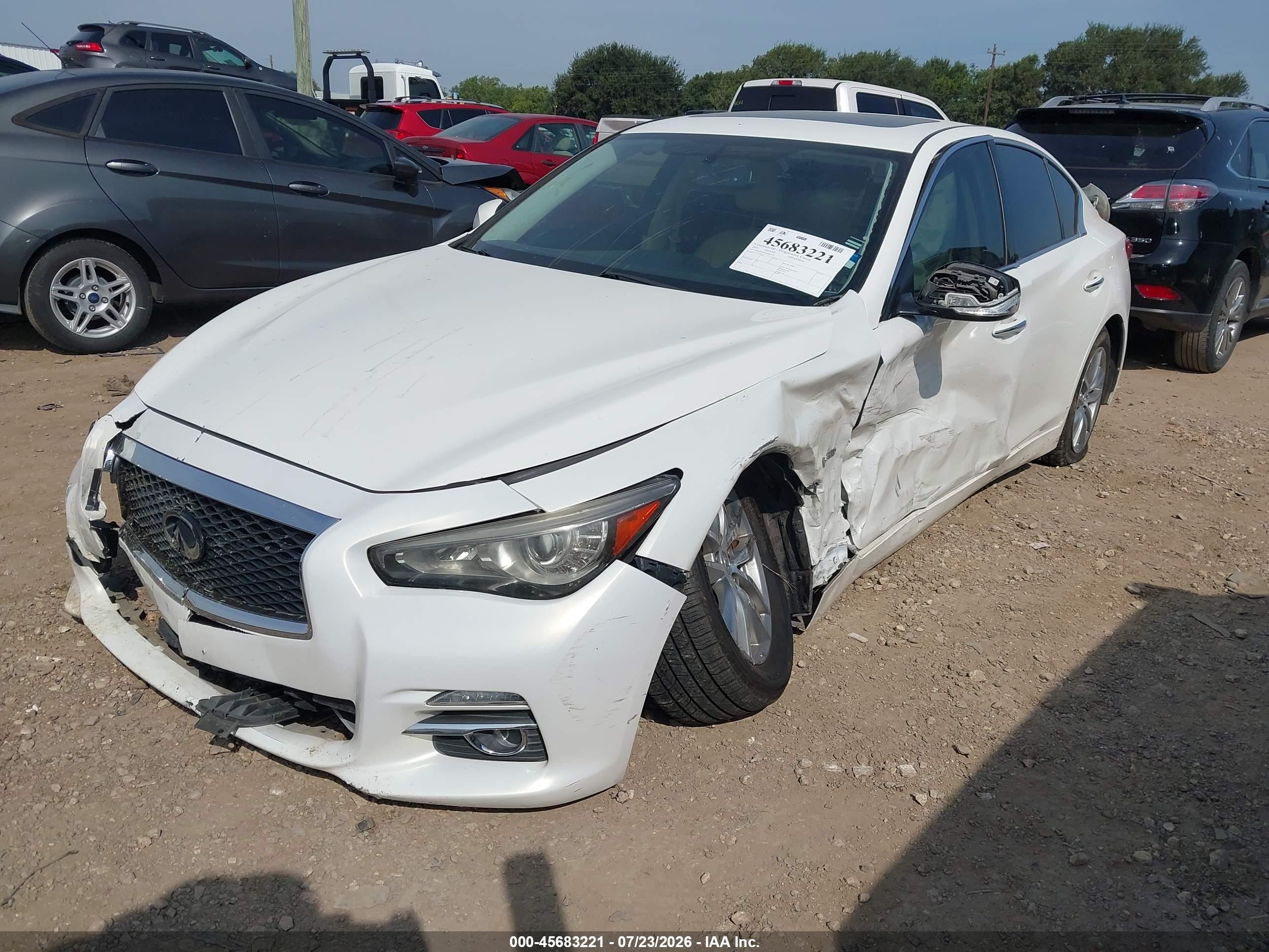 2014 Infiniti Q50 Hybrid Premium Белый vin: JN1AV7AP2EM691559