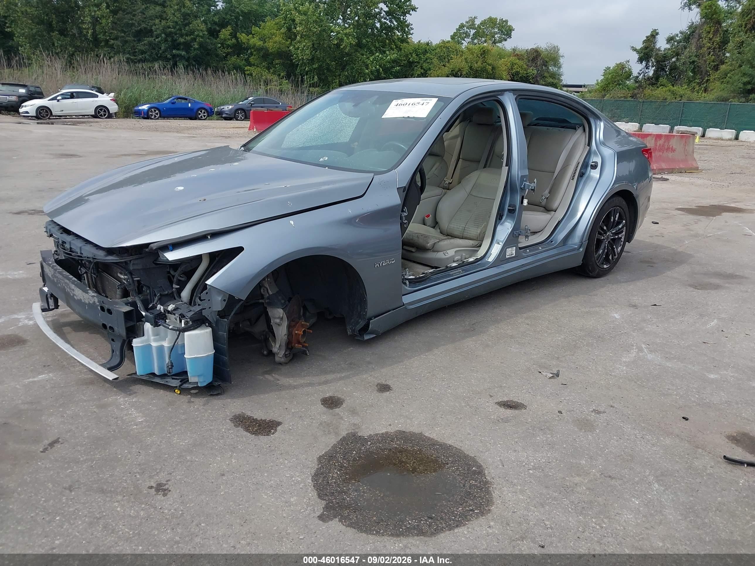 2014 Infiniti Q50 Hybrid Sport Light Blue vin: JN1AV7AP3EM690873