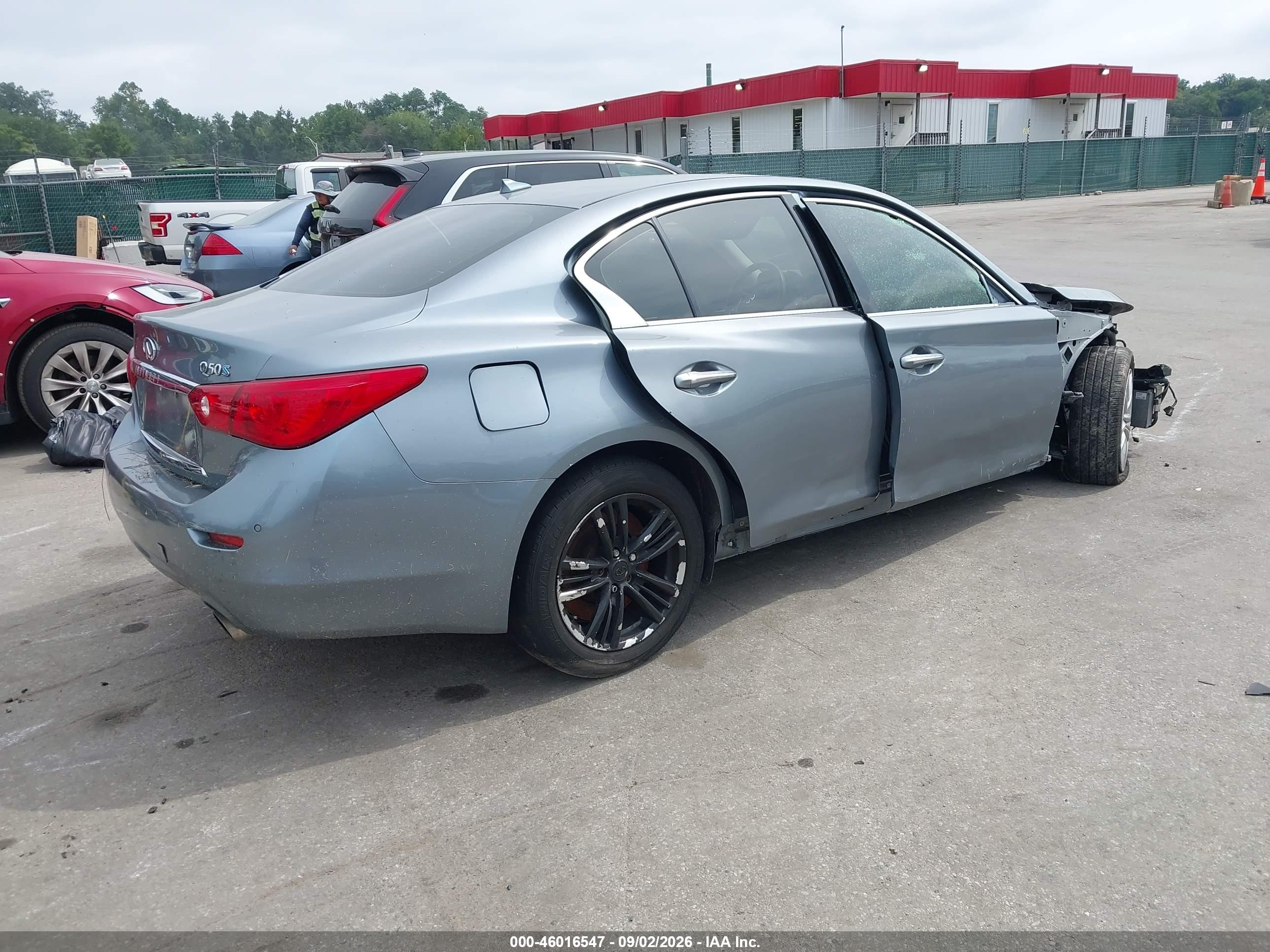 2014 Infiniti Q50 Hybrid Sport Light Blue vin: JN1AV7AP3EM690873