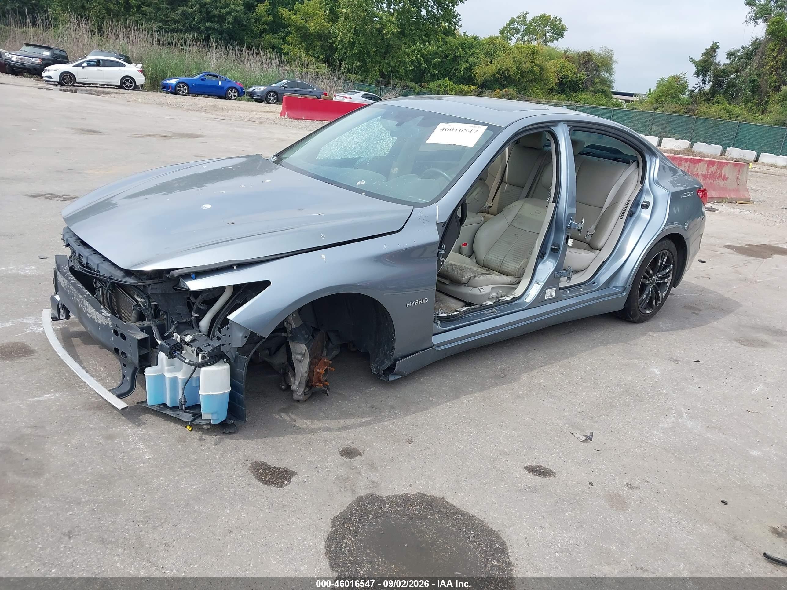 2014 Infiniti Q50 Hybrid Sport Light Blue vin: JN1AV7AP3EM690873