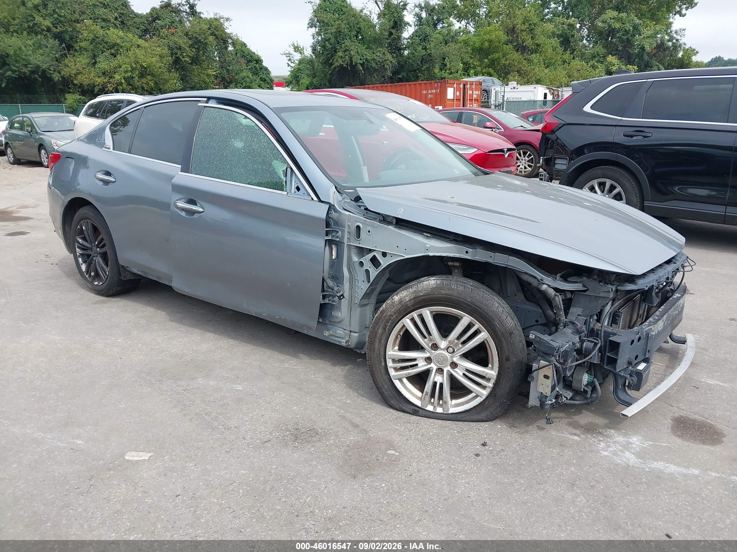 2014 Infiniti Q50 Hybrid Sport Light Blue vin: JN1AV7AP3EM690873