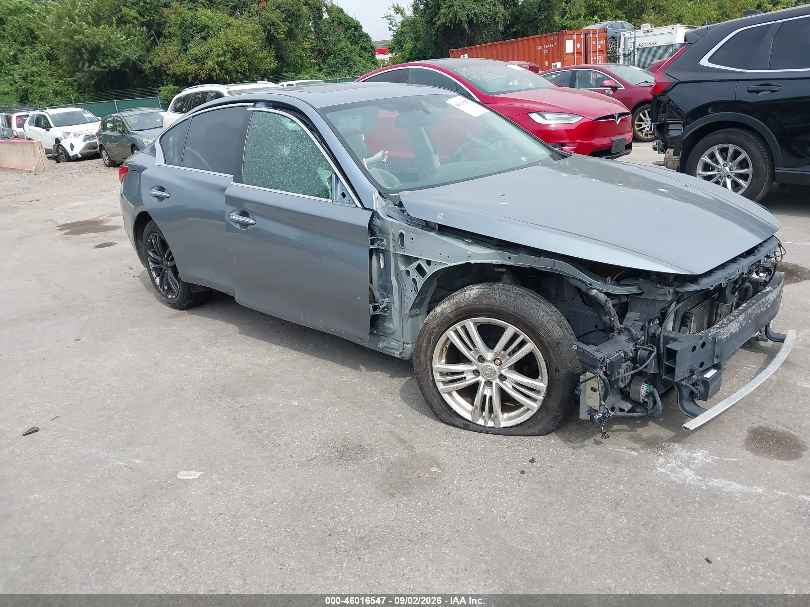 2014 Infiniti Q50 Hybrid Sport Light Blue vin: JN1AV7AP3EM690873