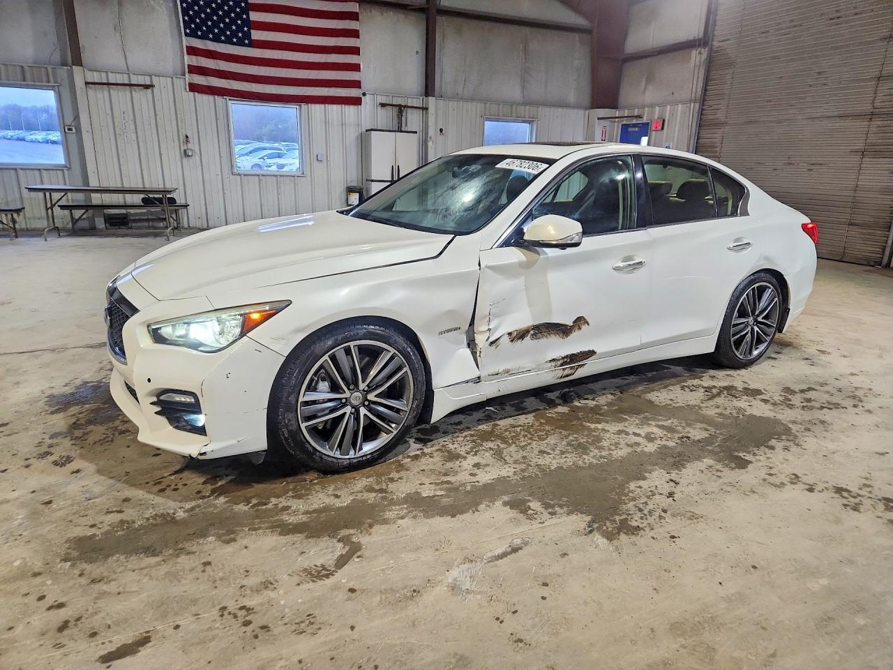 2014 Infiniti Q50 Hybrid Sport Белый vin: JN1AV7AP3EM692316