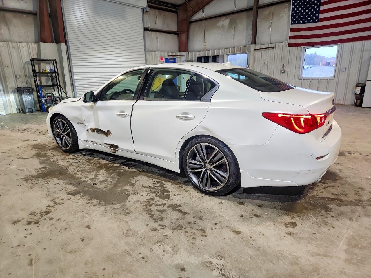 2014 Infiniti Q50 Hybrid Sport Белый vin: JN1AV7AP3EM692316