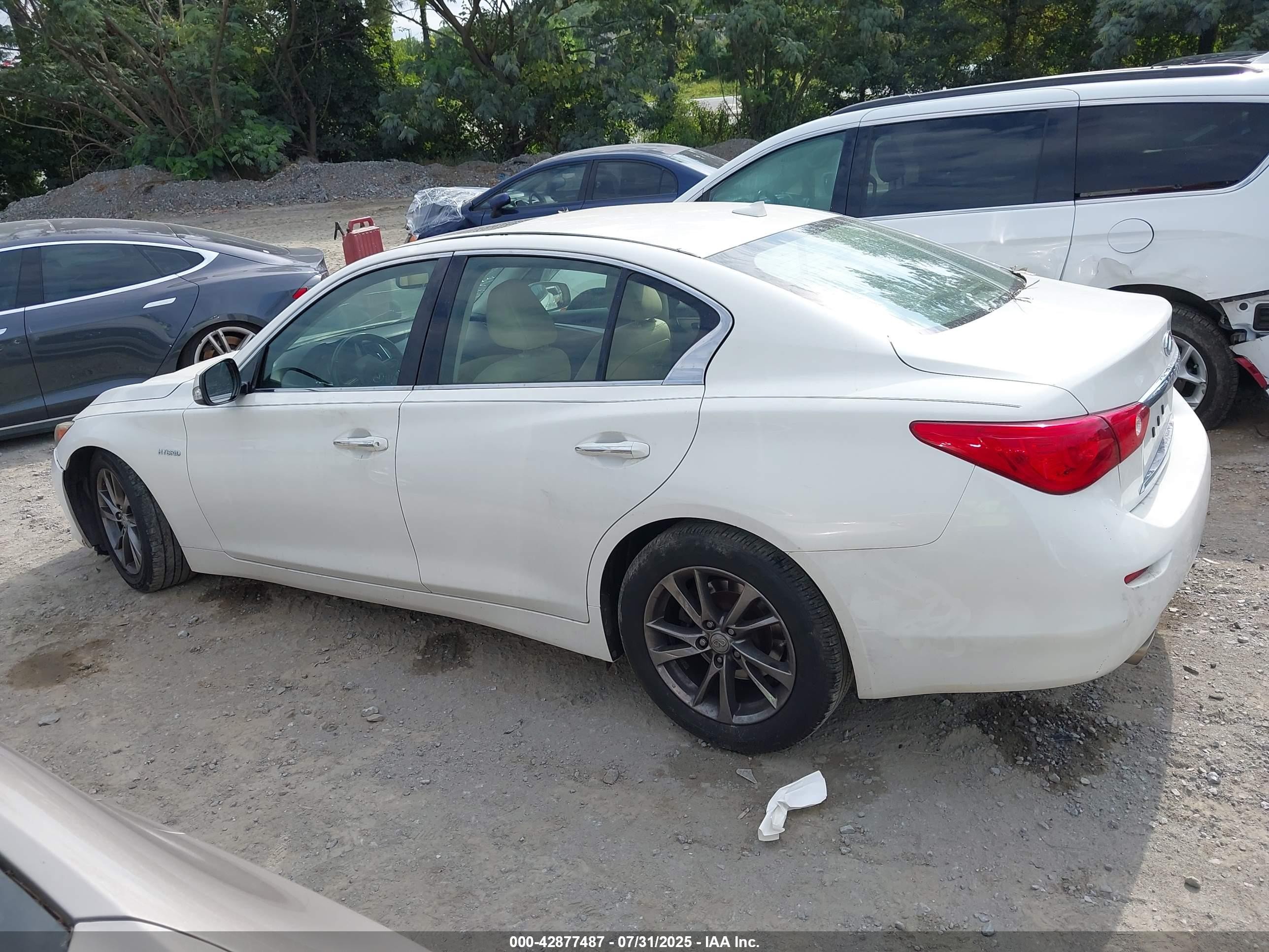 2015 Infiniti Q50 Hybrid Premium/sport White vin: JN1AV7AP4FM790689