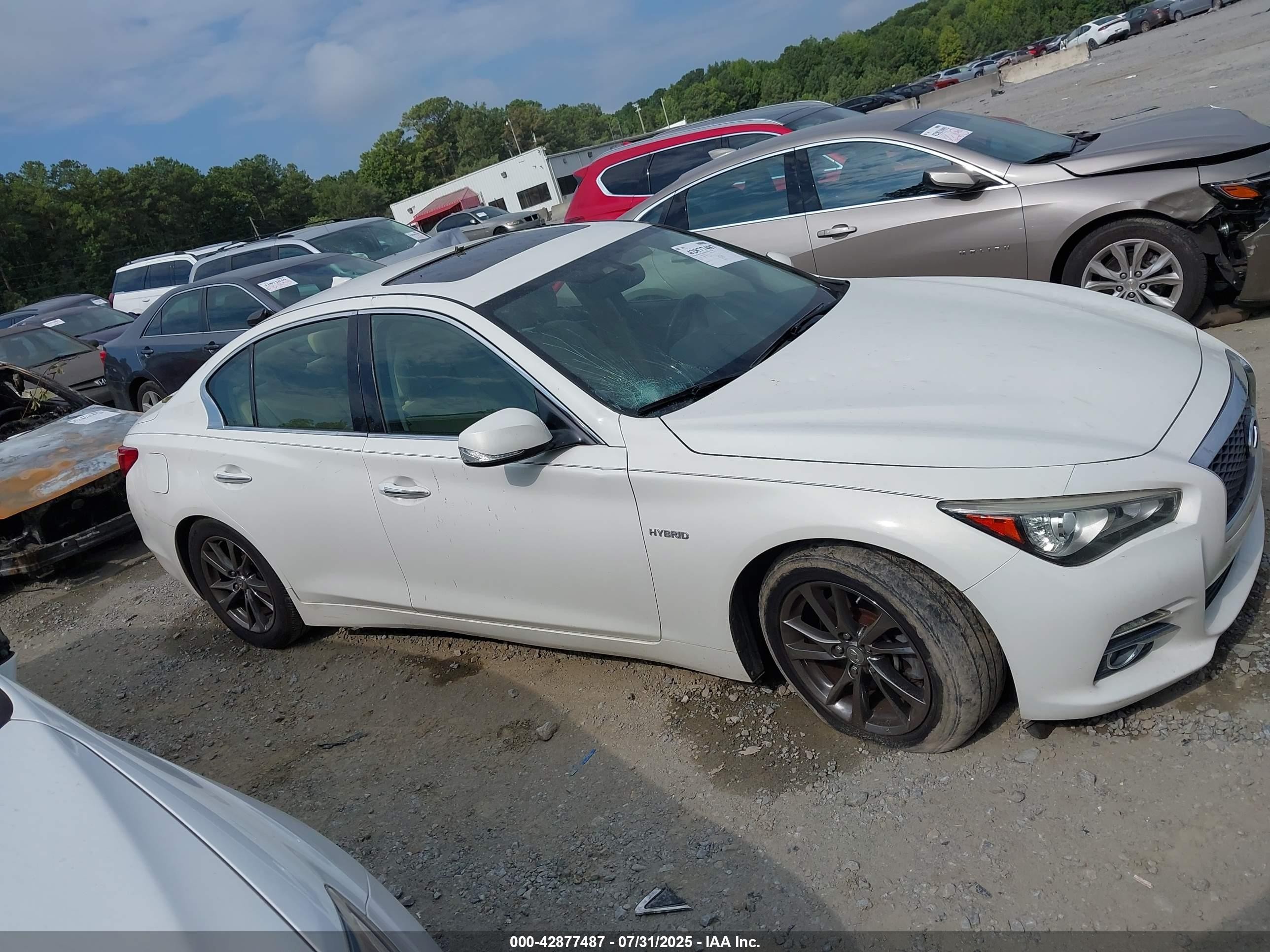 2015 Infiniti Q50 Hybrid Premium/sport White vin: JN1AV7AP4FM790689