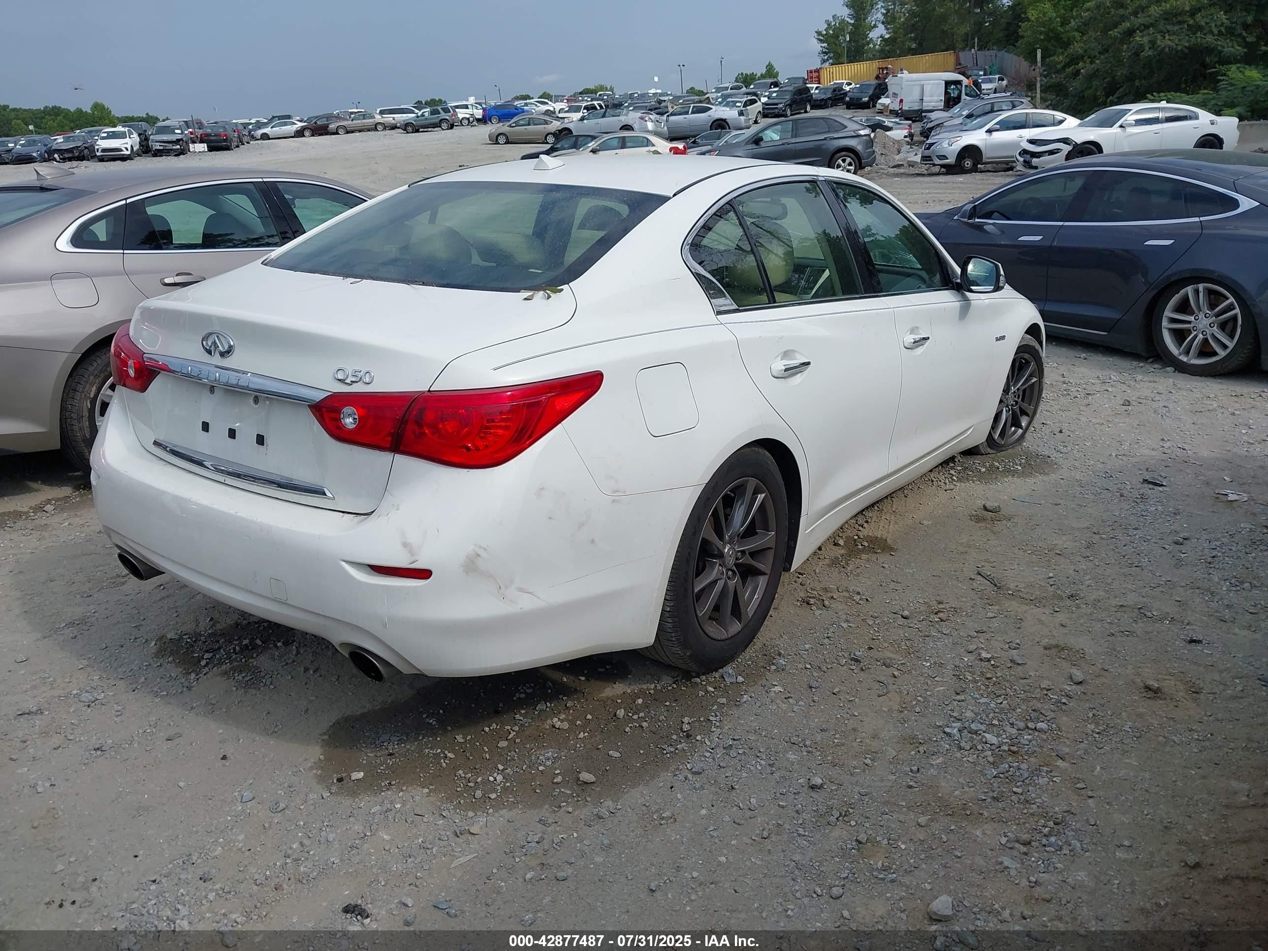 2015 Infiniti Q50 Hybrid Premium/sport White vin: JN1AV7AP4FM790689