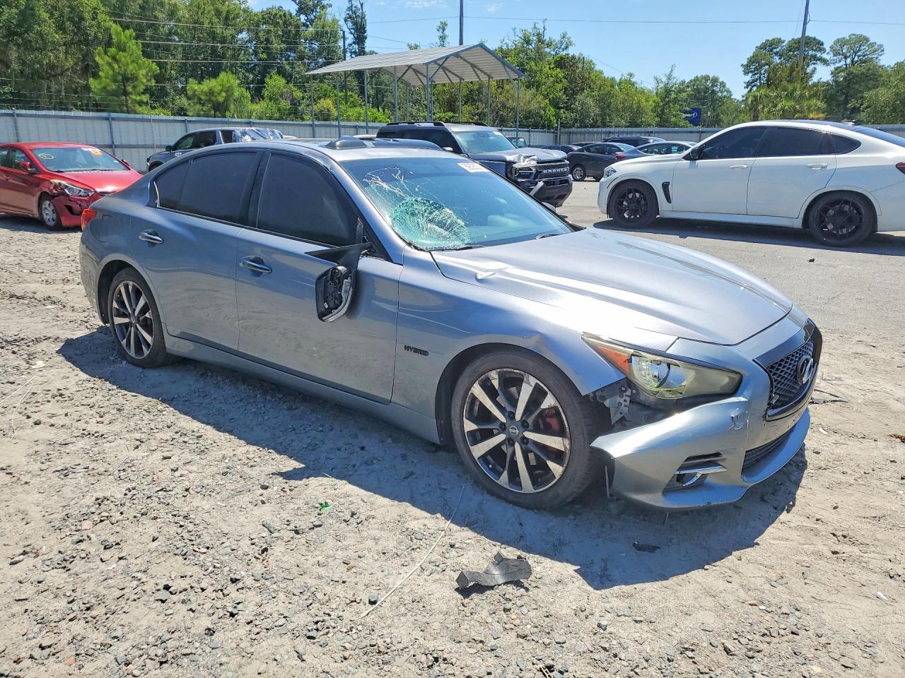 2014 Infiniti Q50 Hybrid Premium Gray vin: JN1AV7AP6EM690429