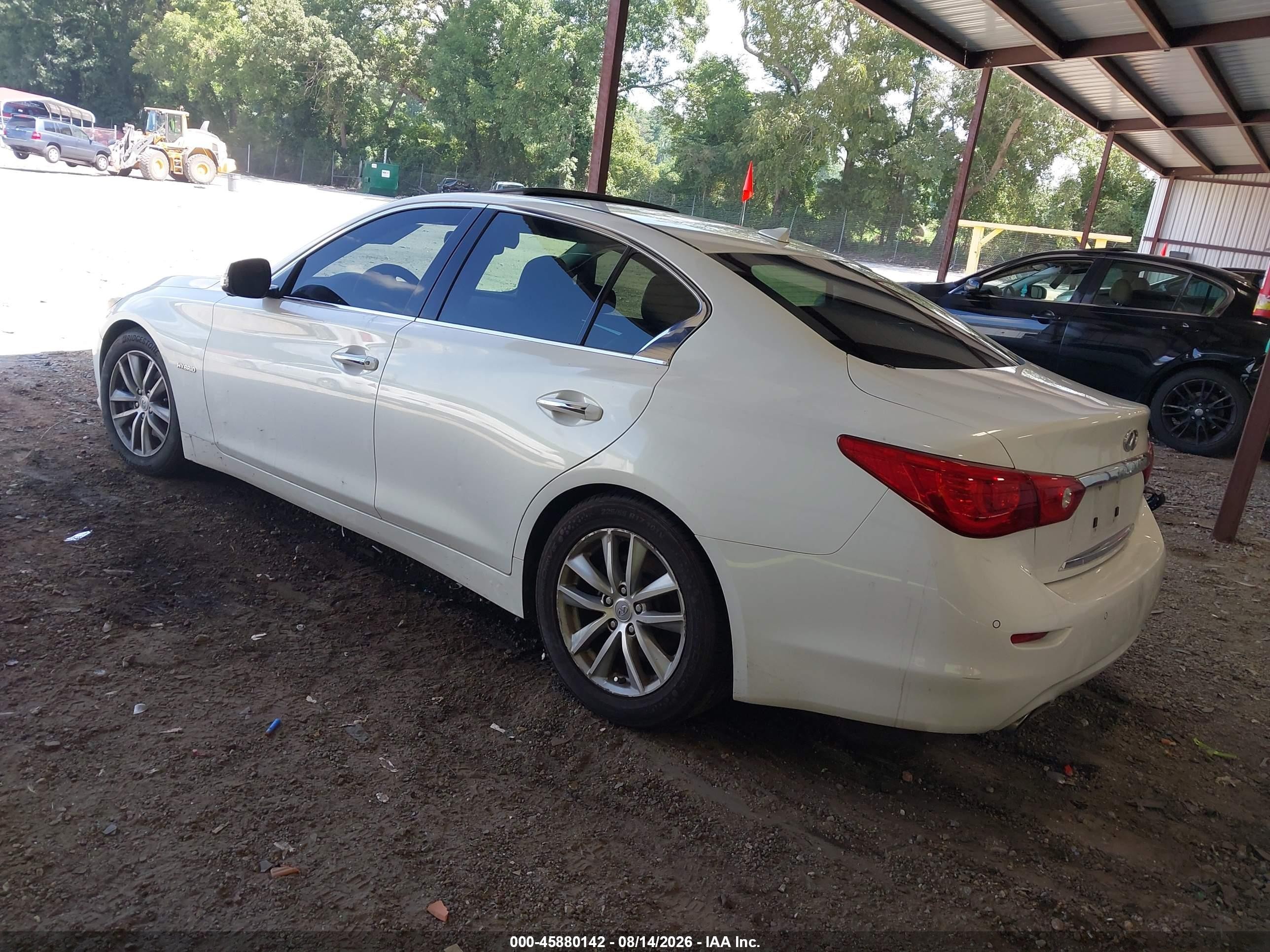 2014 Infiniti Q50 Hybrid Premium White vin: JN1AV7AP6EM690995
