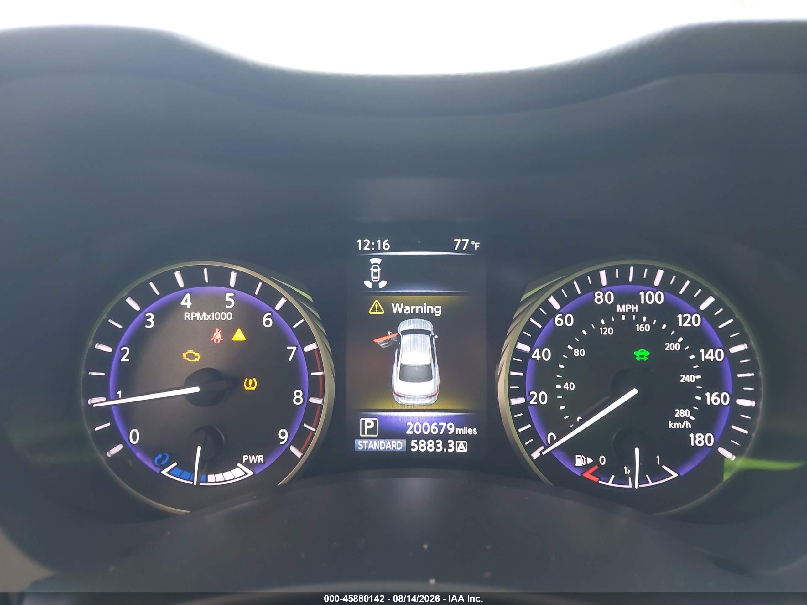 2014 Infiniti Q50 Hybrid Premium White vin: JN1AV7AP6EM690995