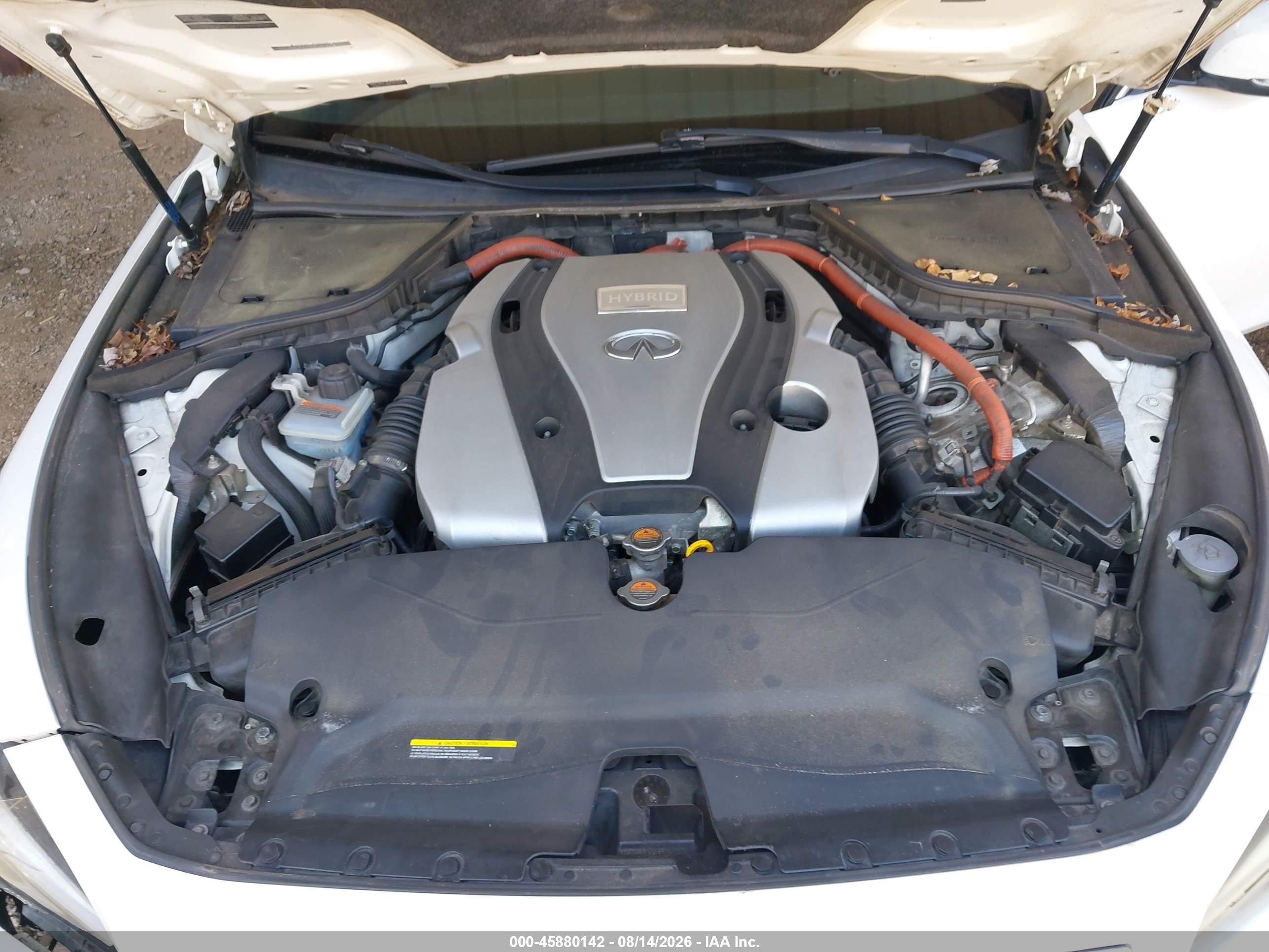 2014 Infiniti Q50 Hybrid Premium White vin: JN1AV7AP6EM690995