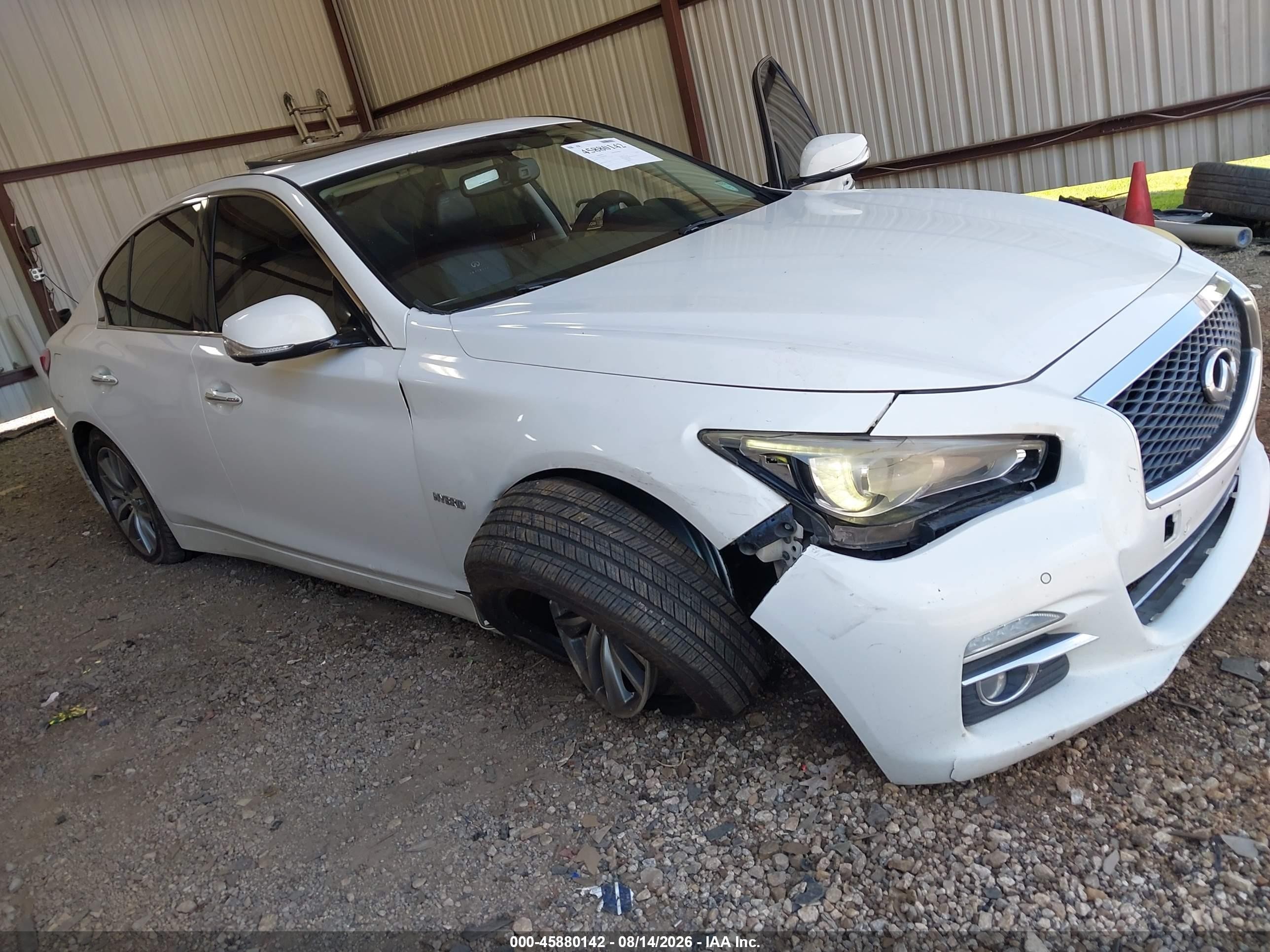 2014 Infiniti Q50 Hybrid Premium White vin: JN1AV7AP6EM690995