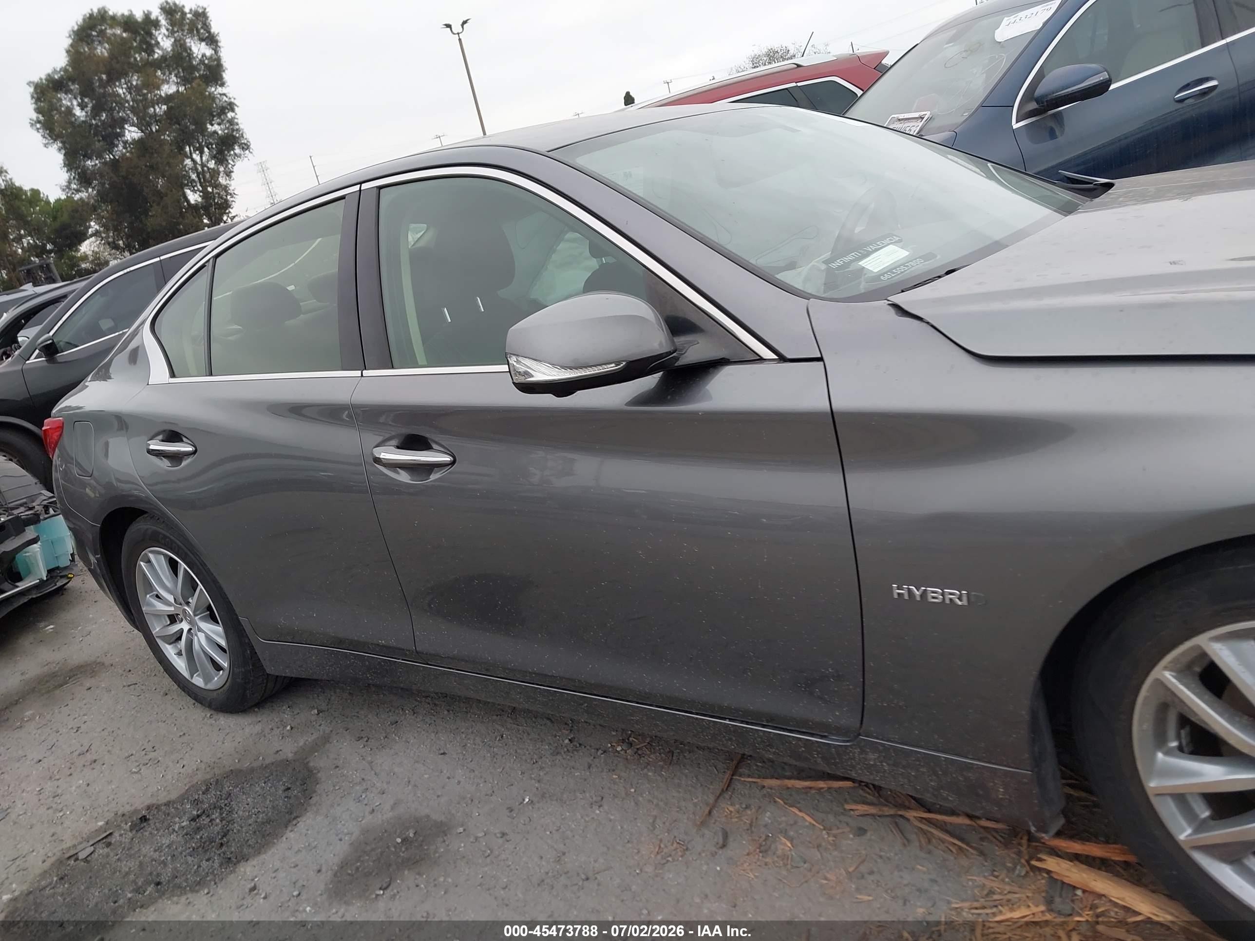 2015 Infiniti Q50 Hybrid Premium Gray vin: JN1AV7AP6FM790189