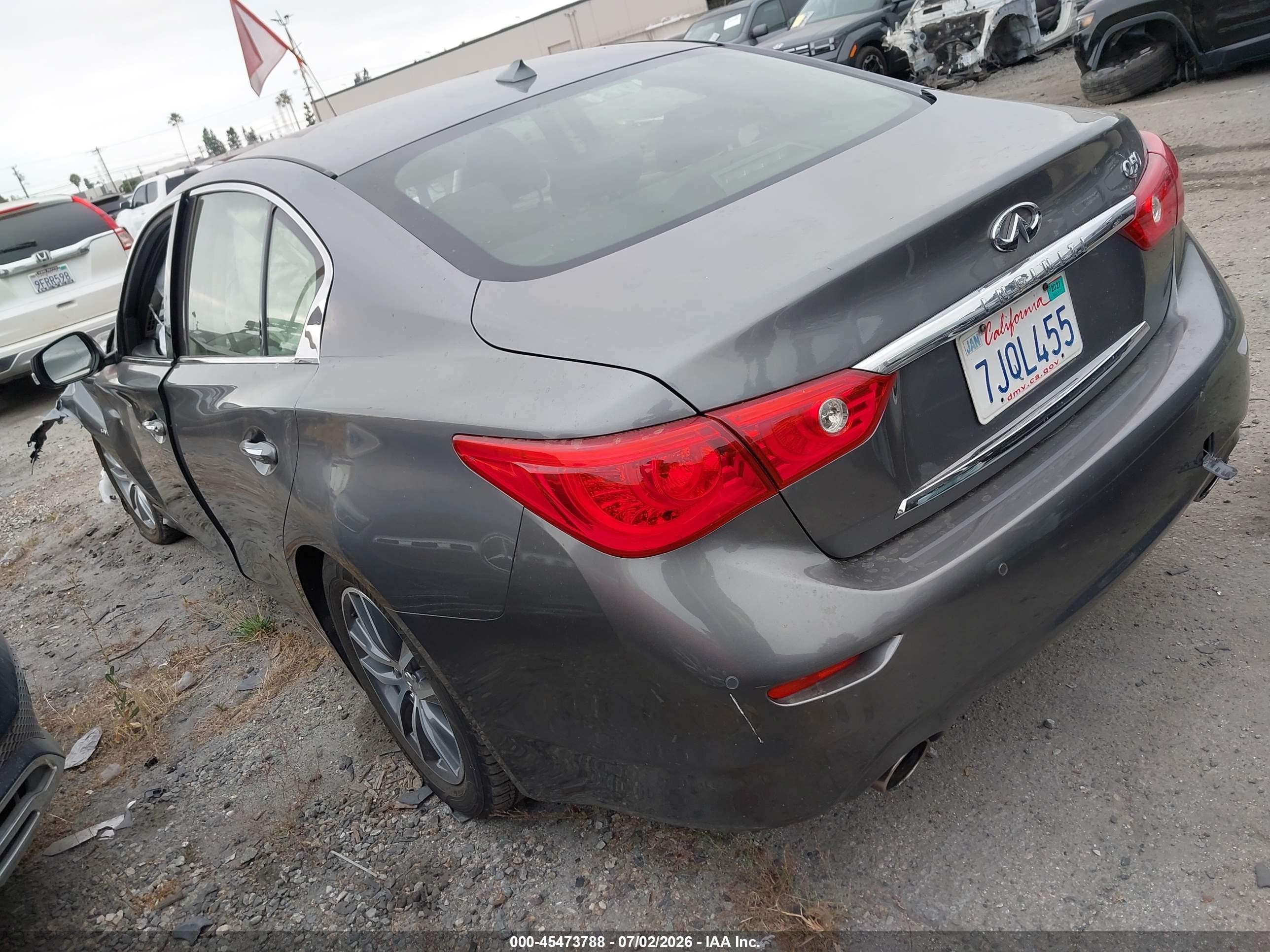 2015 Infiniti Q50 Hybrid Premium Gray vin: JN1AV7AP6FM790189