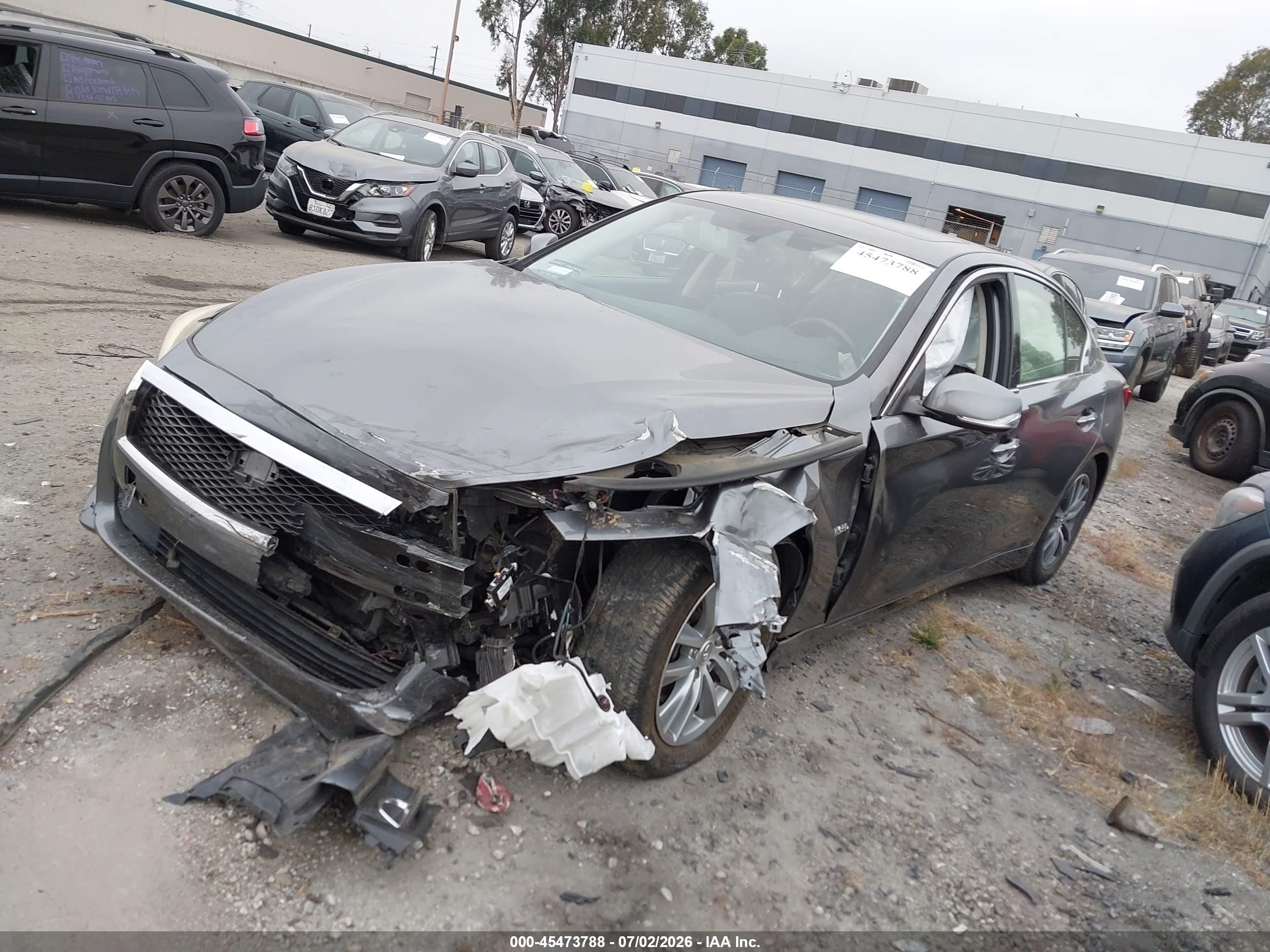 2015 Infiniti Q50 Hybrid Premium Gray vin: JN1AV7AP6FM790189