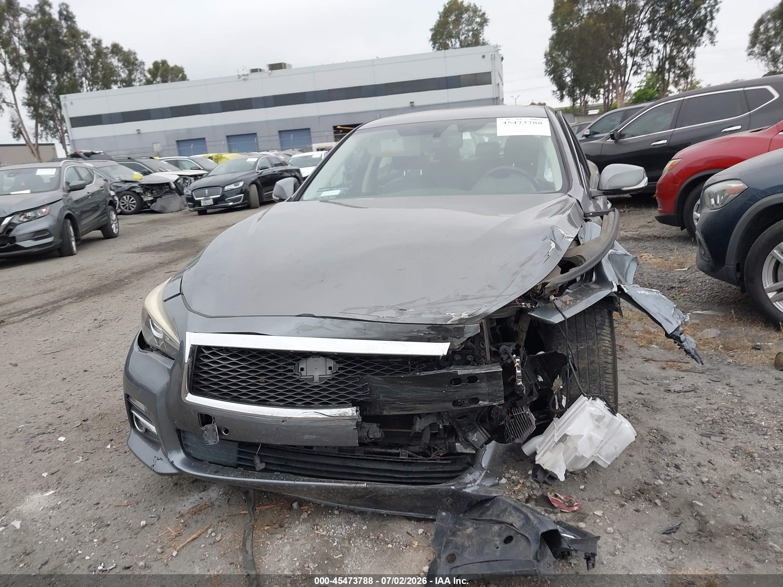 2015 Infiniti Q50 Hybrid Premium Gray vin: JN1AV7AP6FM790189
