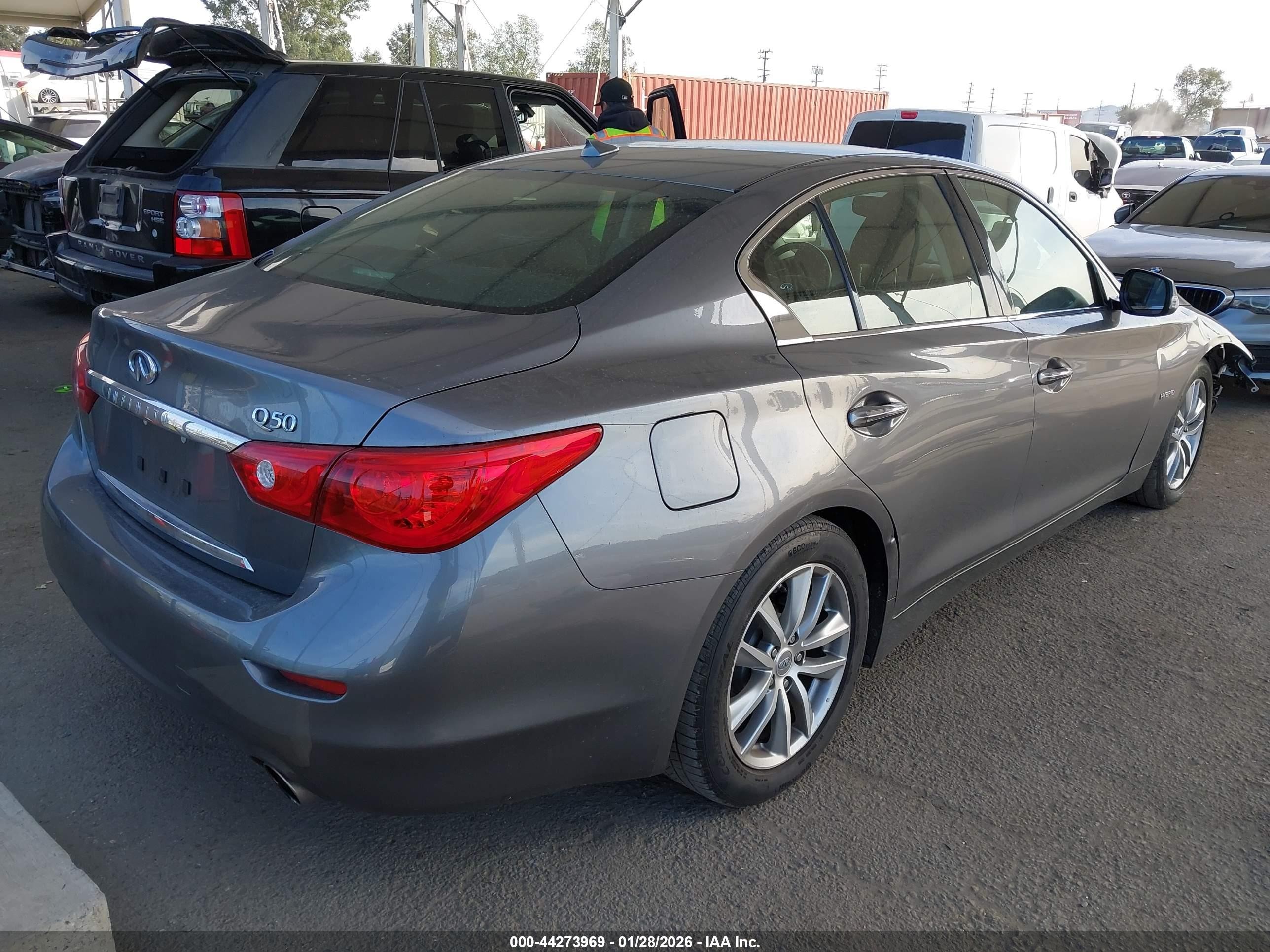 2015 Infiniti Q50 Hybrid Premium Gray vin: JN1AV7AP7FM790928
