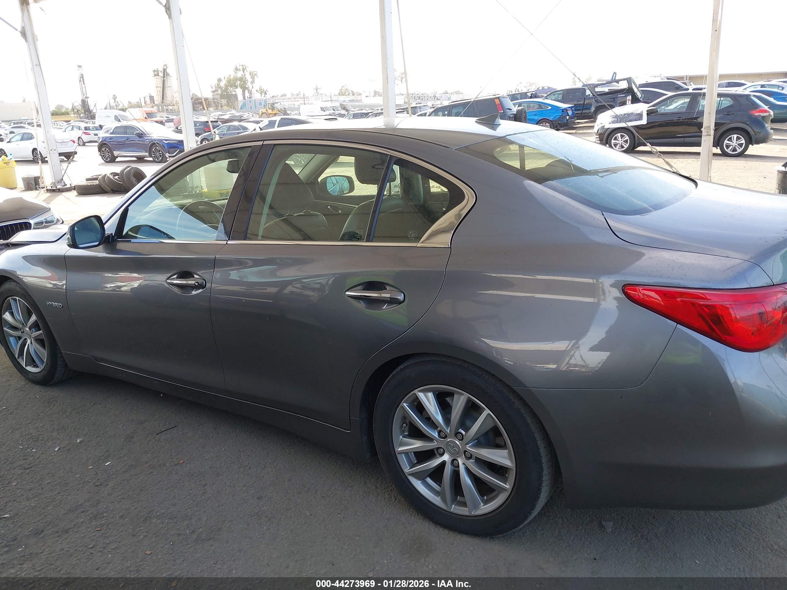 2015 Infiniti Q50 Hybrid Premium Gray vin: JN1AV7AP7FM790928