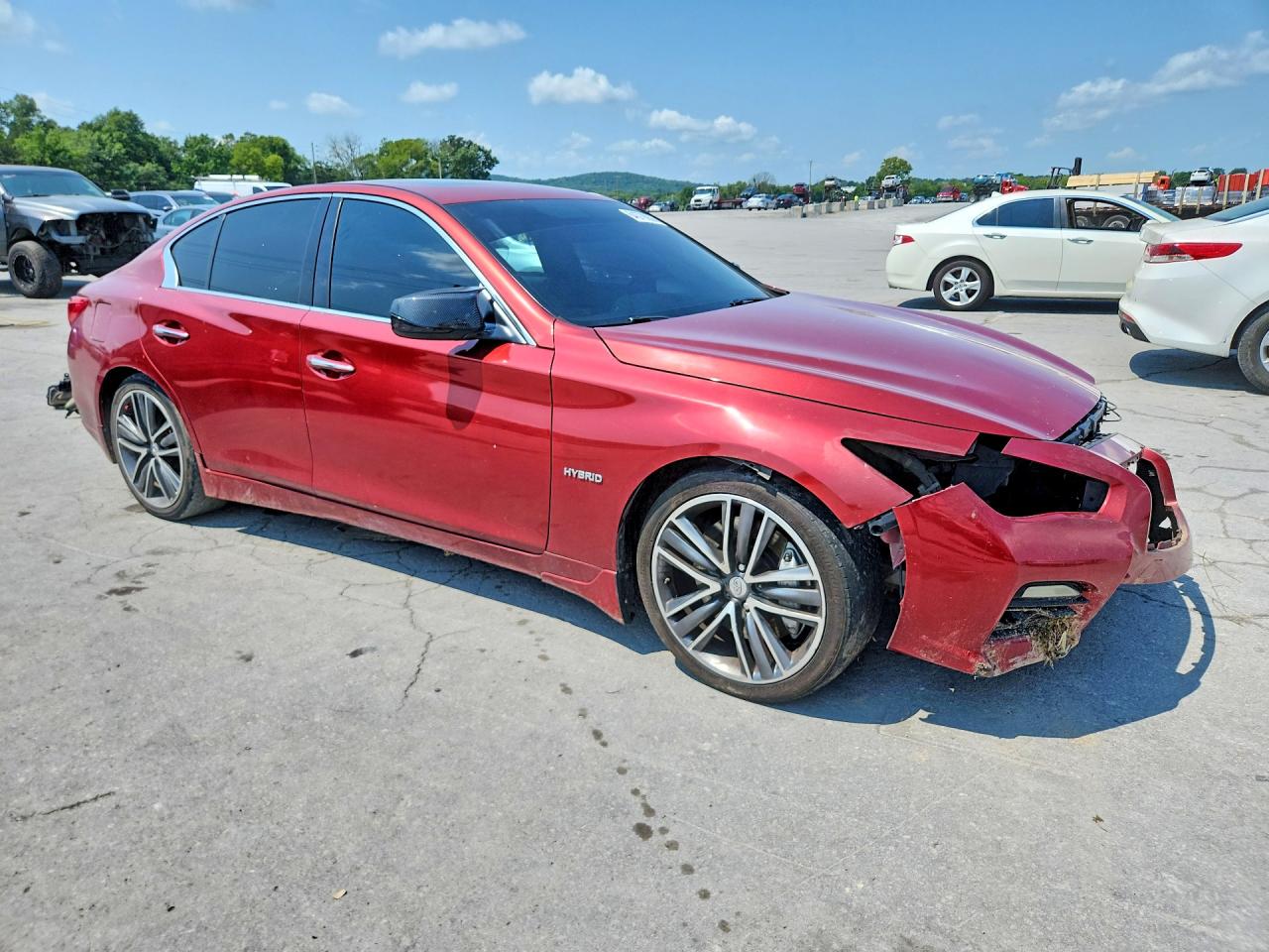 2014 Infiniti Q50 Hybrid Premium Red vin: JN1AV7APXEM690305