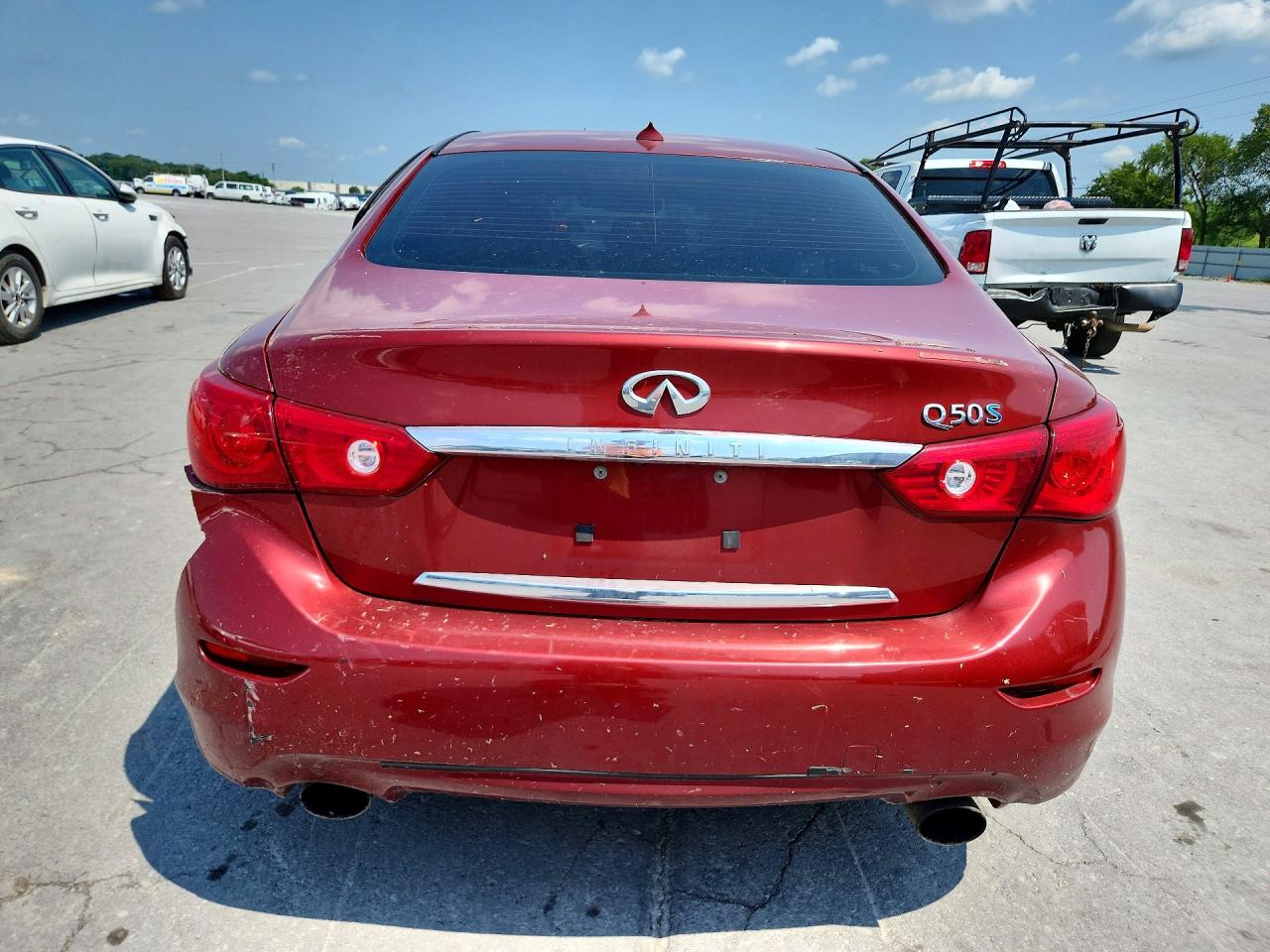 2014 Infiniti Q50 Hybrid Premium Red vin: JN1AV7APXEM690305