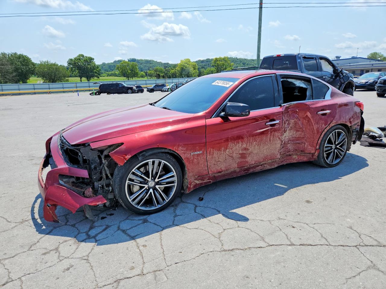 2014 Infiniti Q50 Hybrid Premium Red vin: JN1AV7APXEM690305