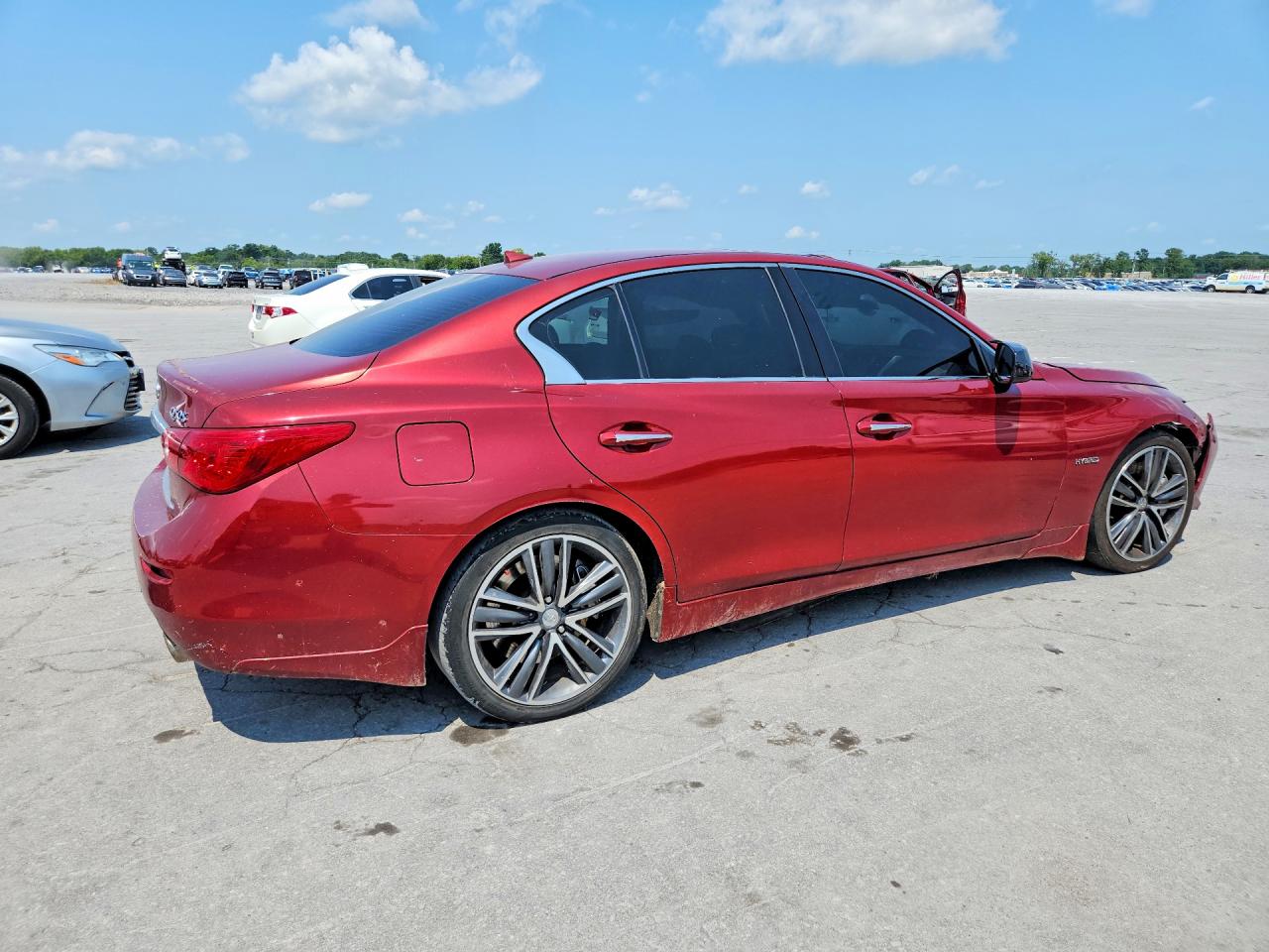 2014 Infiniti Q50 Hybrid Premium Red vin: JN1AV7APXEM690305
