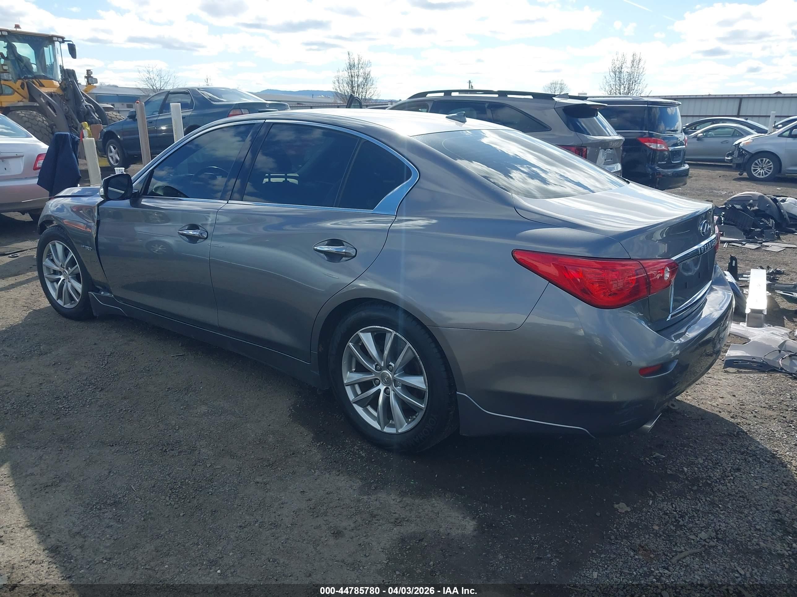 2014 Infiniti Q50 Hybrid Premium Gray vin: JN1AV7APXEM690448