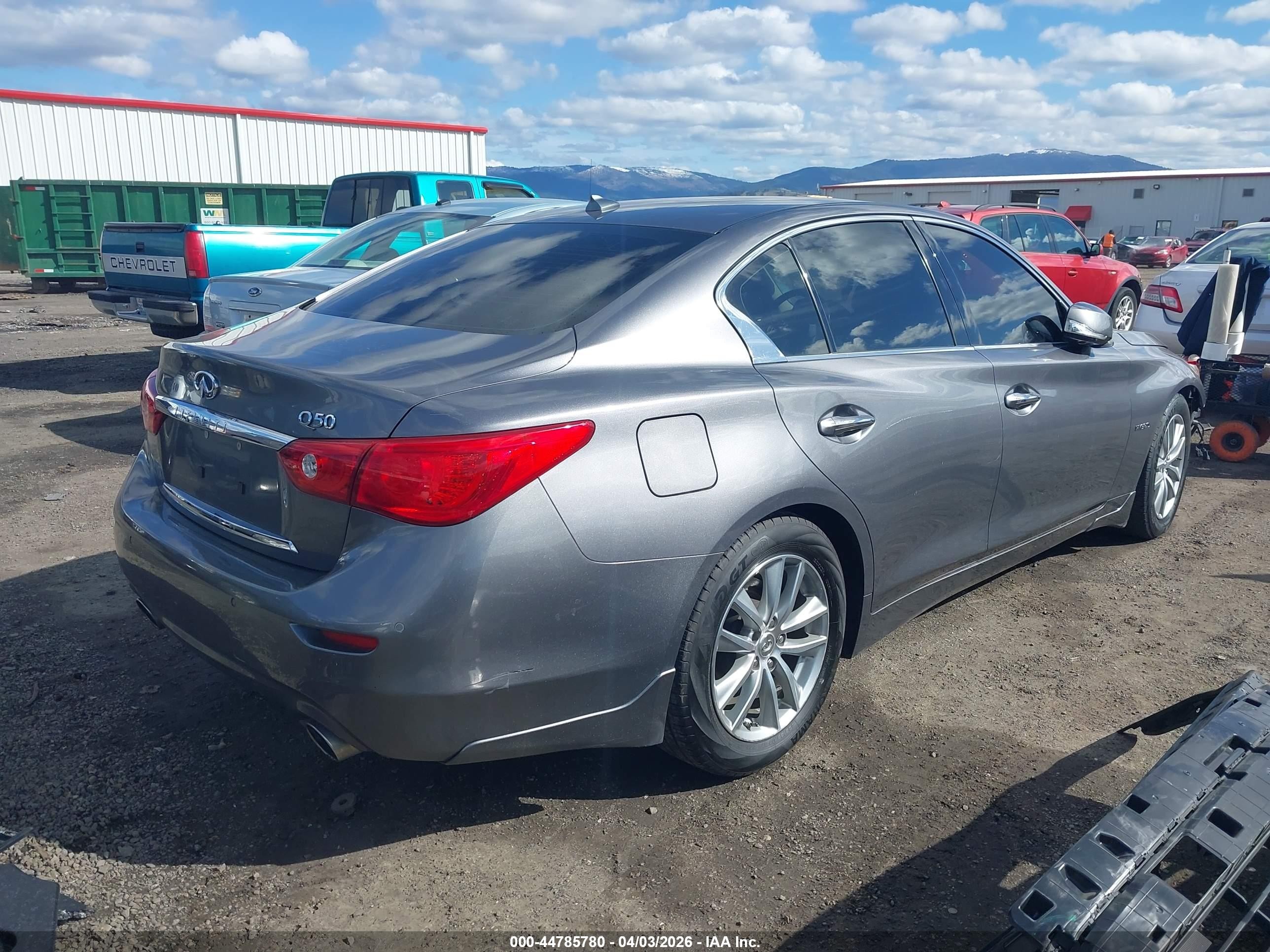 2014 Infiniti Q50 Hybrid Premium Gray vin: JN1AV7APXEM690448