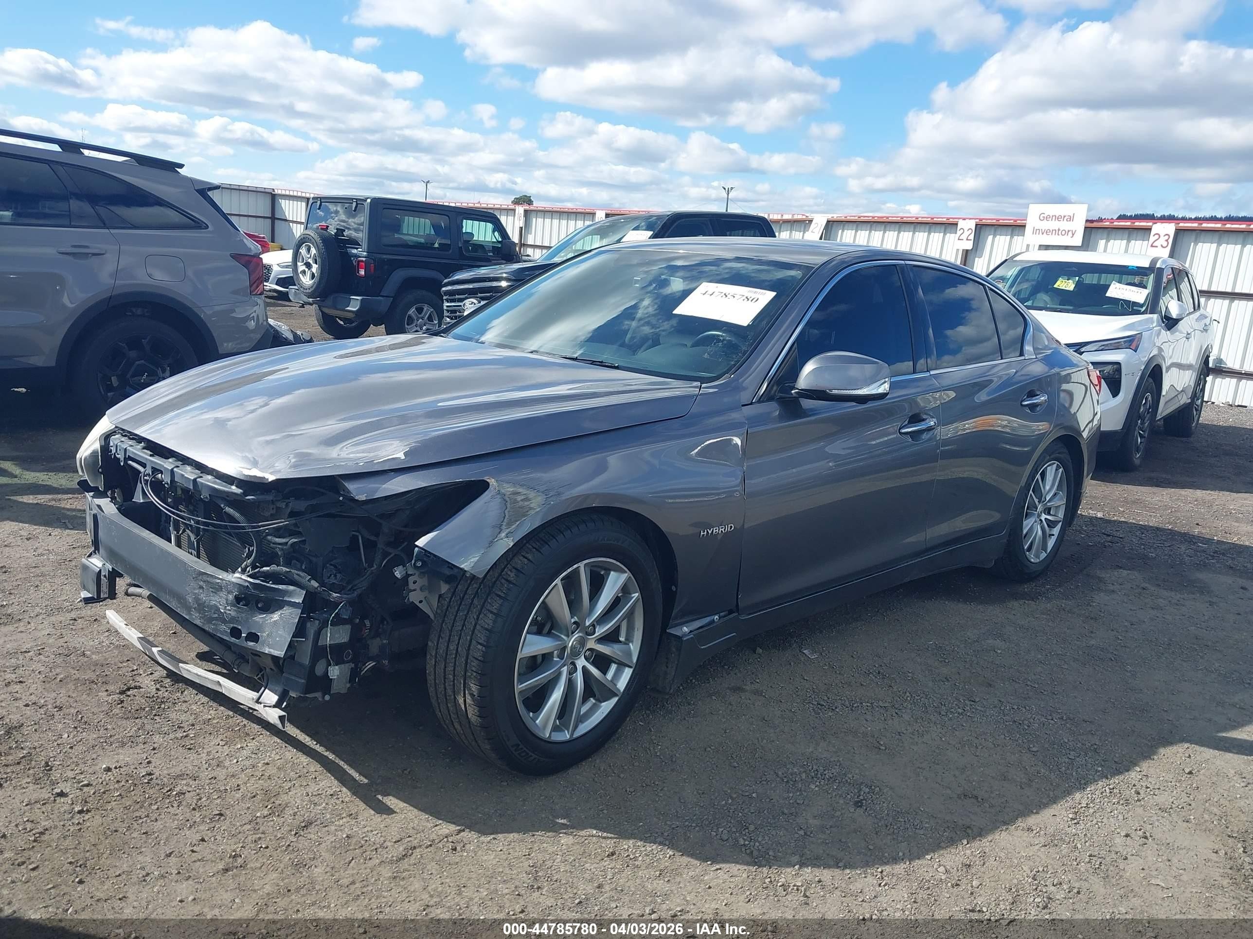 2014 Infiniti Q50 Hybrid Premium Gray vin: JN1AV7APXEM690448