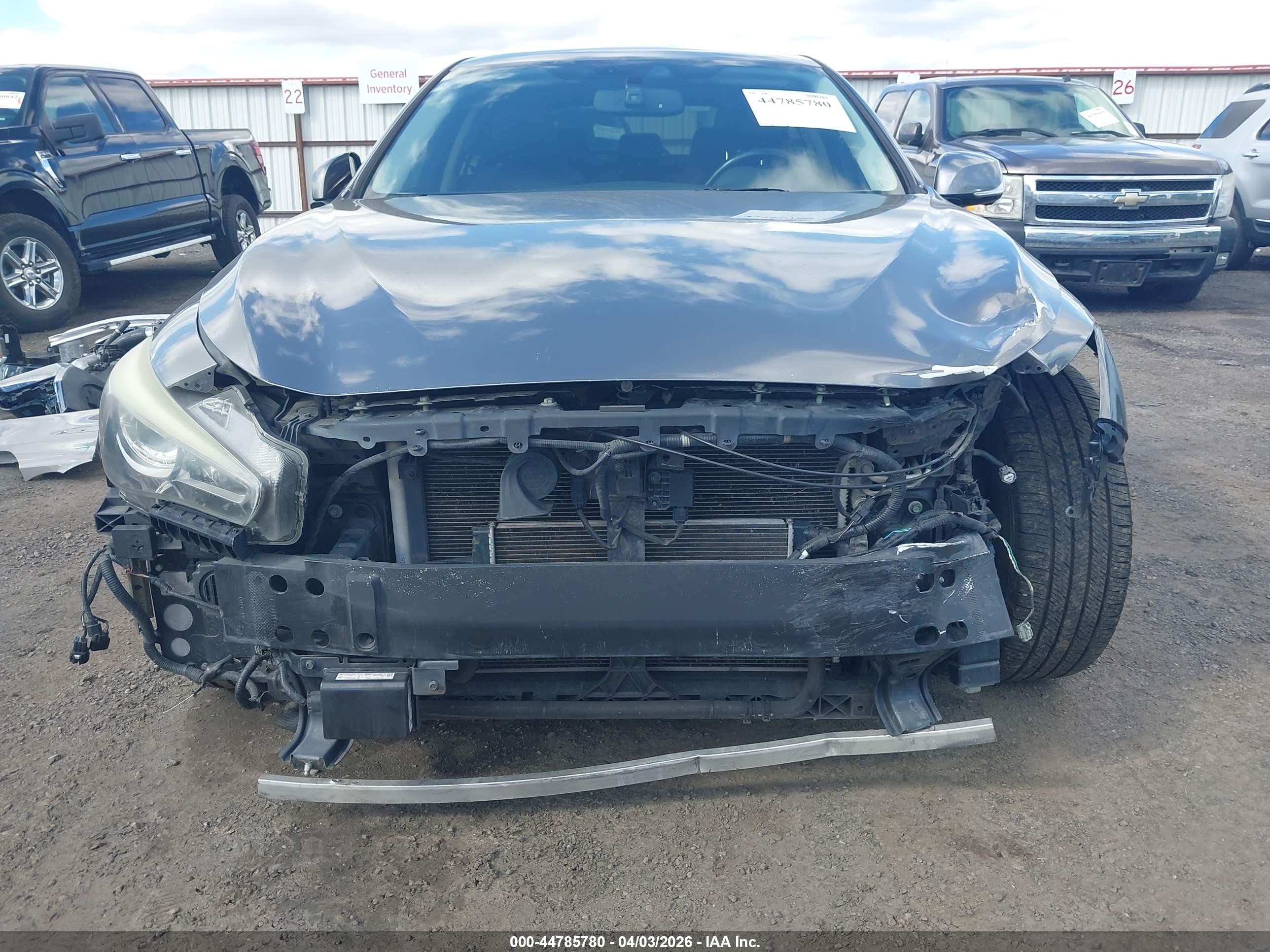 2014 Infiniti Q50 Hybrid Premium Gray vin: JN1AV7APXEM690448
