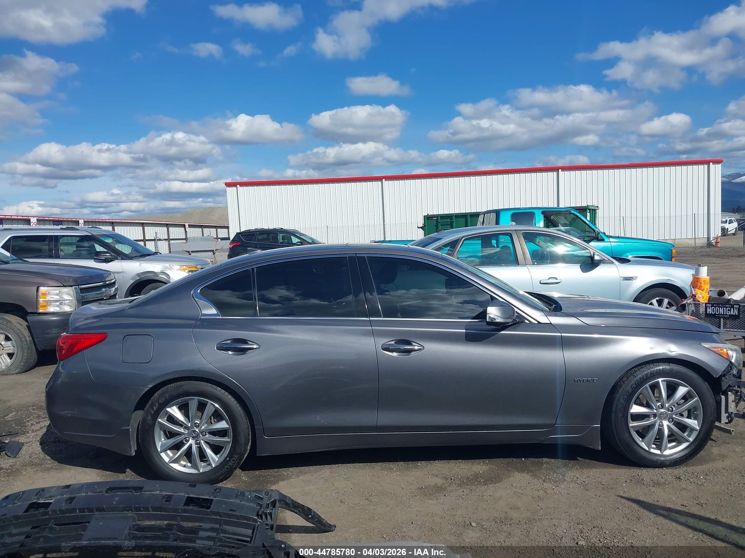 2014 Infiniti Q50 Hybrid Premium Gray vin: JN1AV7APXEM690448