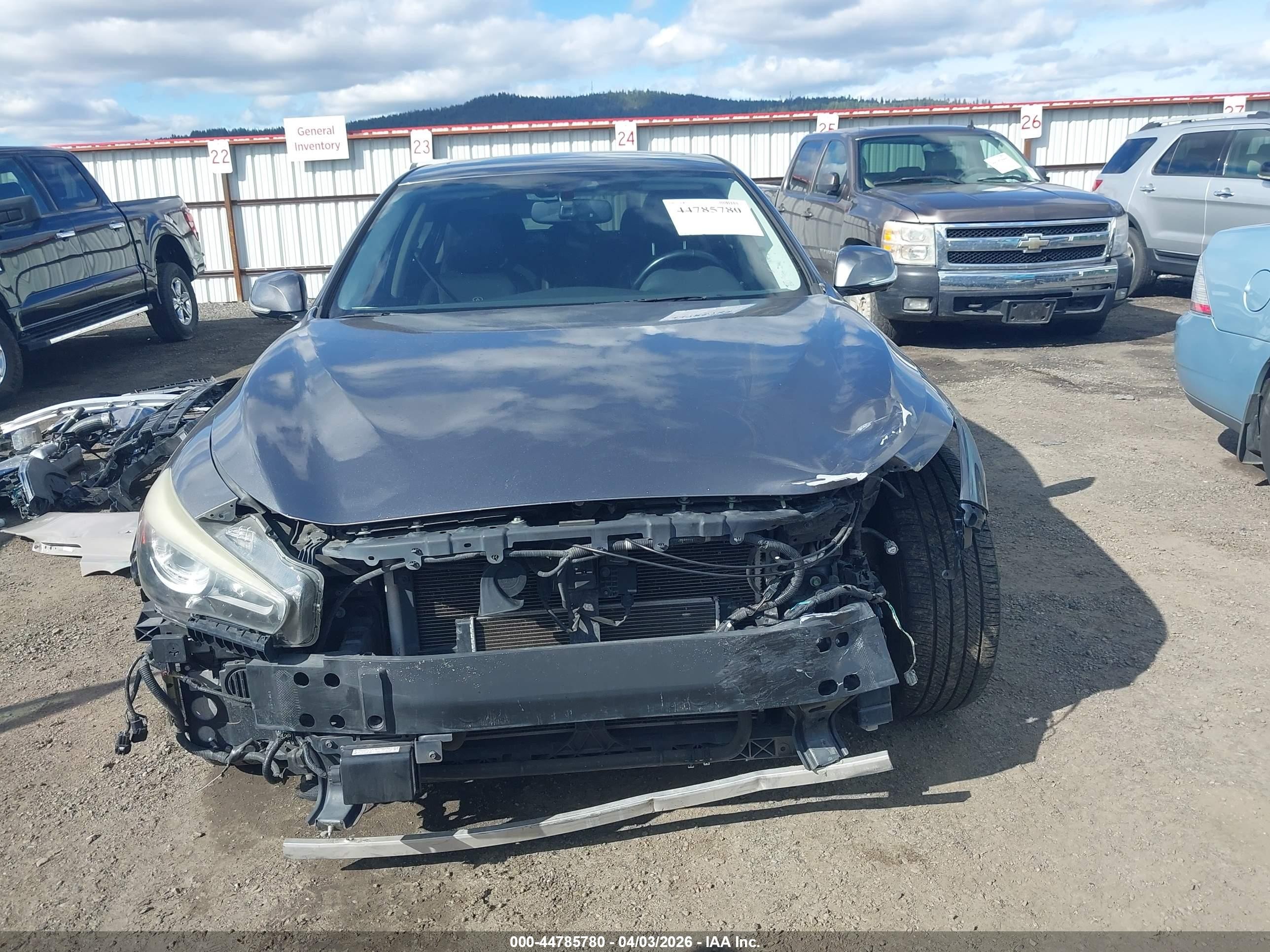 2014 Infiniti Q50 Hybrid Premium Gray vin: JN1AV7APXEM690448