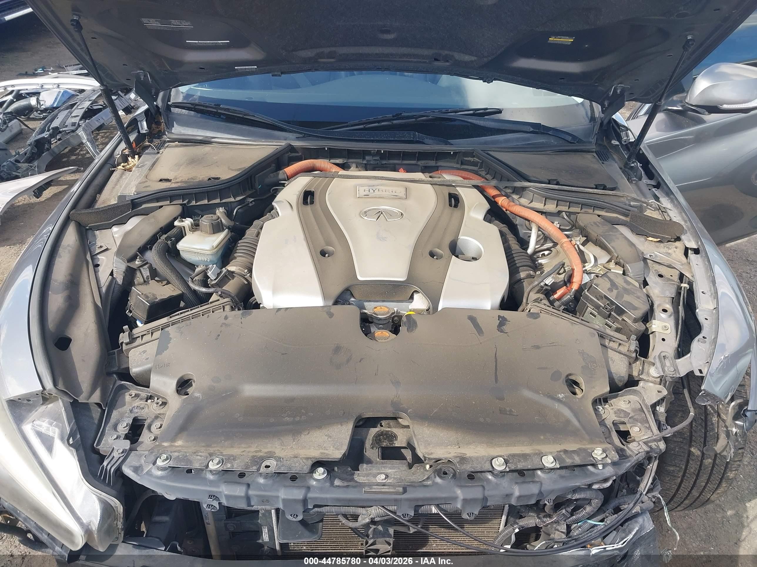 2014 Infiniti Q50 Hybrid Premium Gray vin: JN1AV7APXEM690448