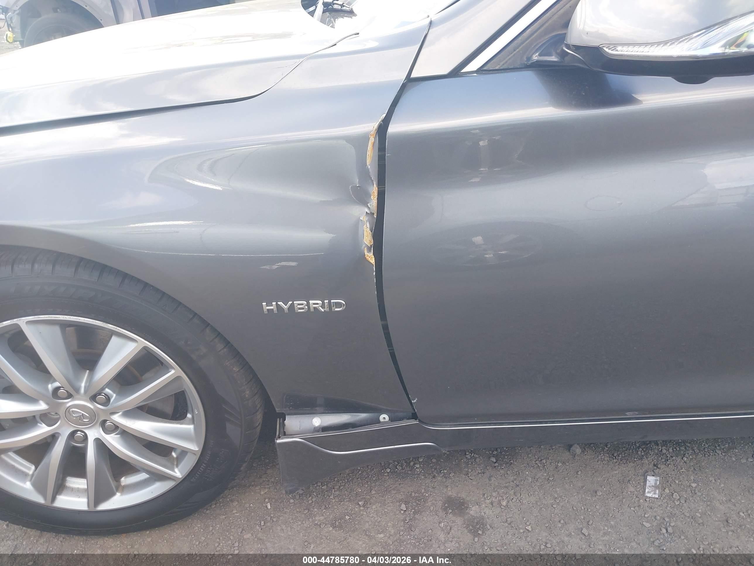 2014 Infiniti Q50 Hybrid Premium Gray vin: JN1AV7APXEM690448