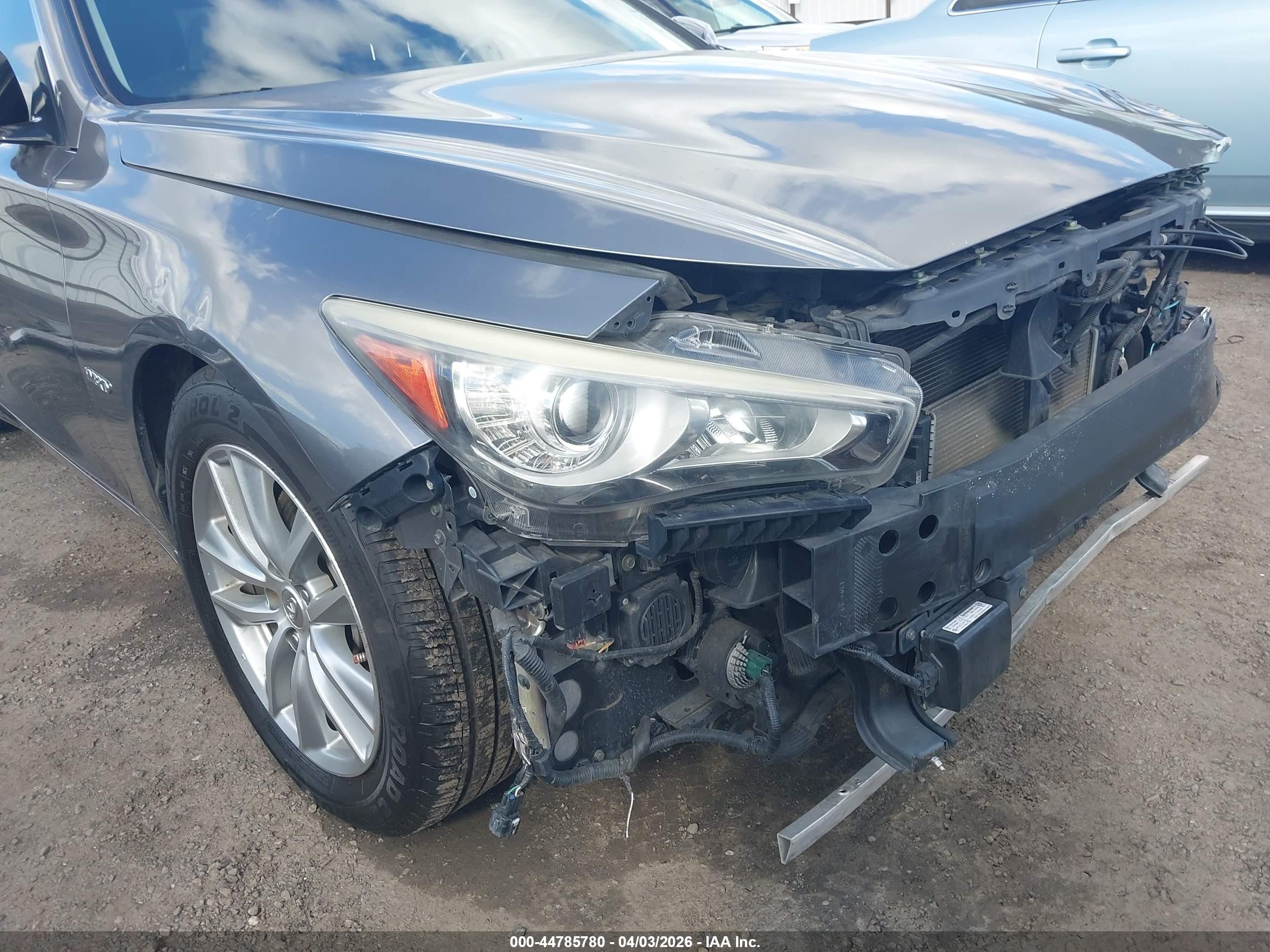 2014 Infiniti Q50 Hybrid Premium Gray vin: JN1AV7APXEM690448