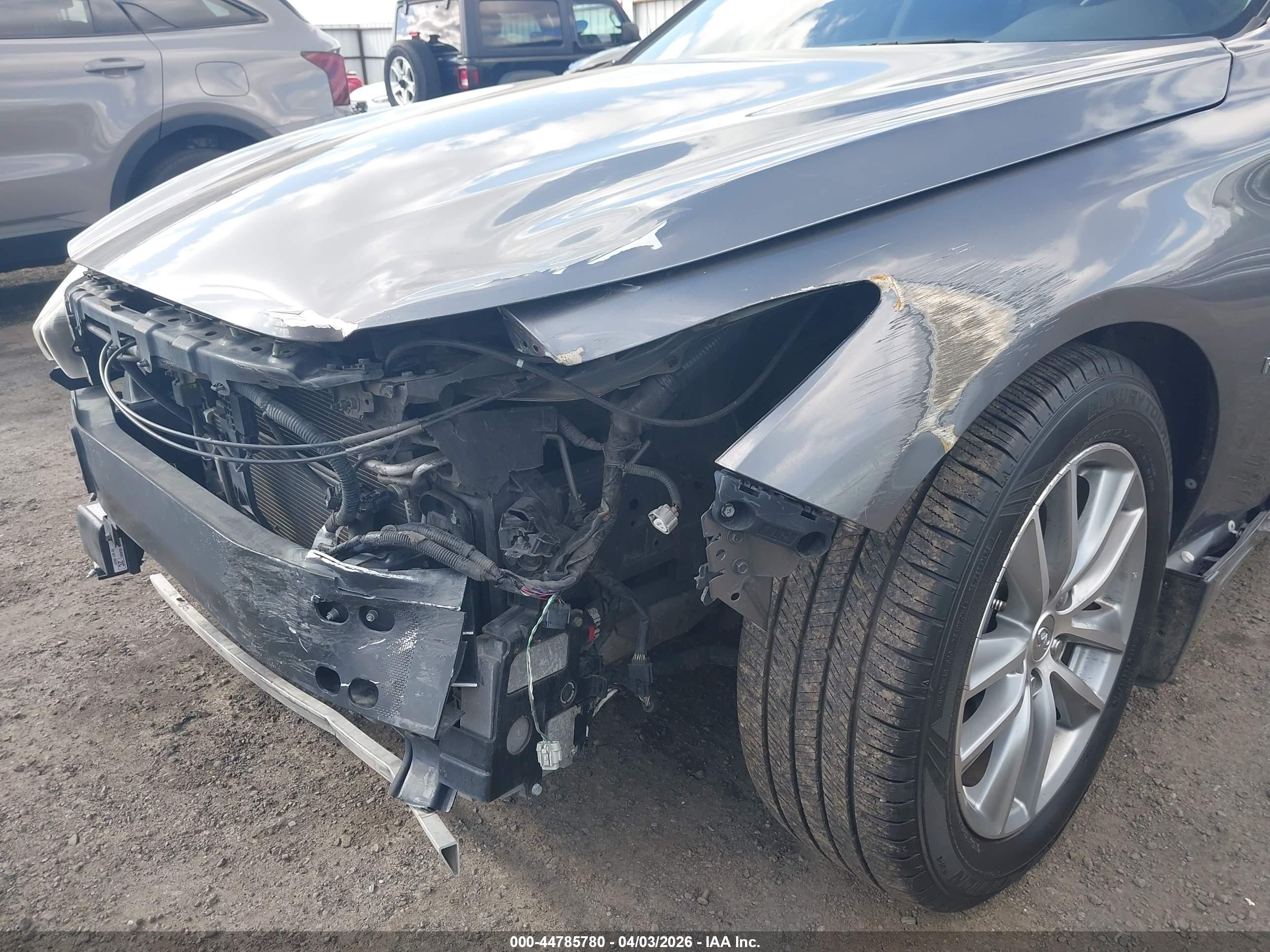 2014 Infiniti Q50 Hybrid Premium Gray vin: JN1AV7APXEM690448